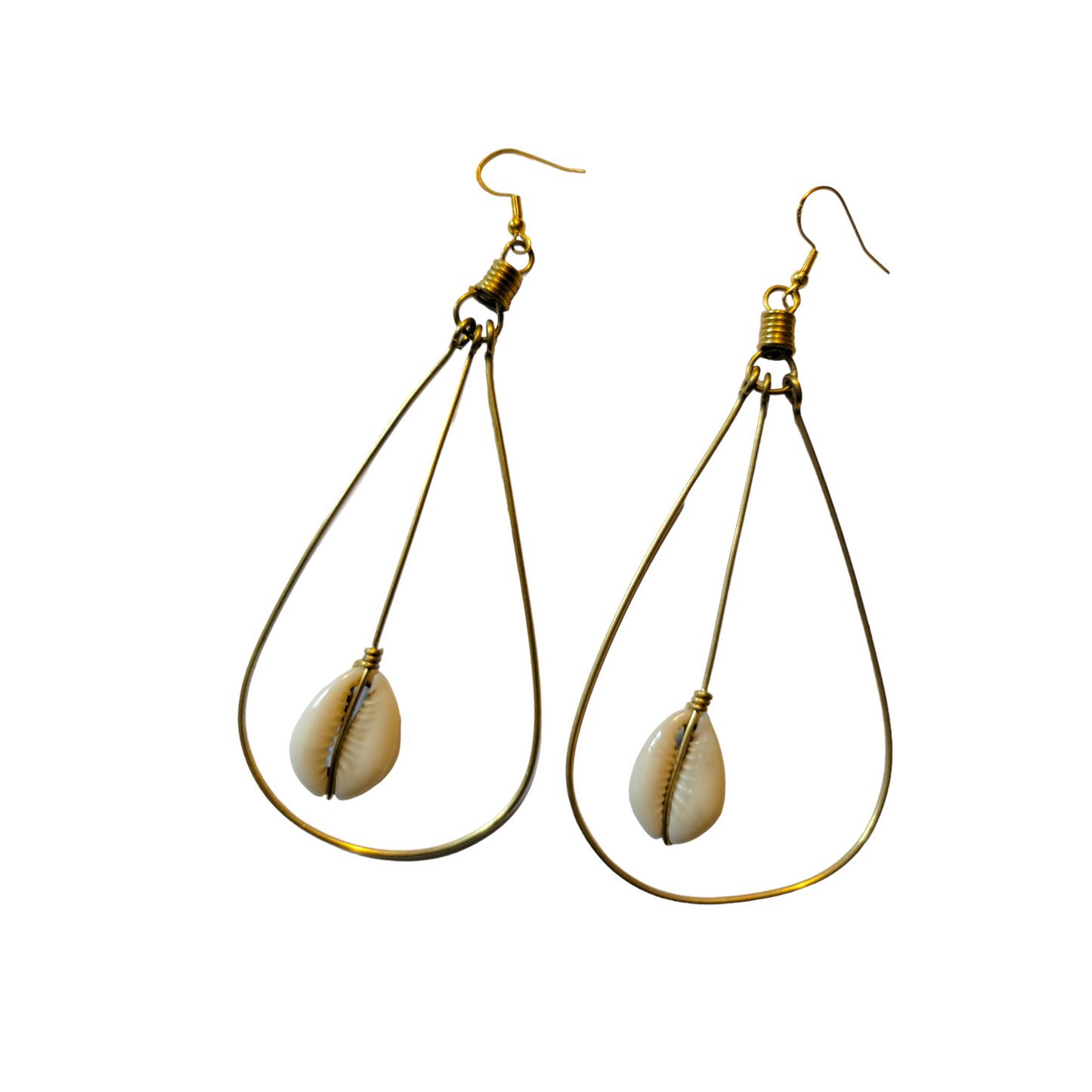 Oval Hoops with 1 Shell Earrings