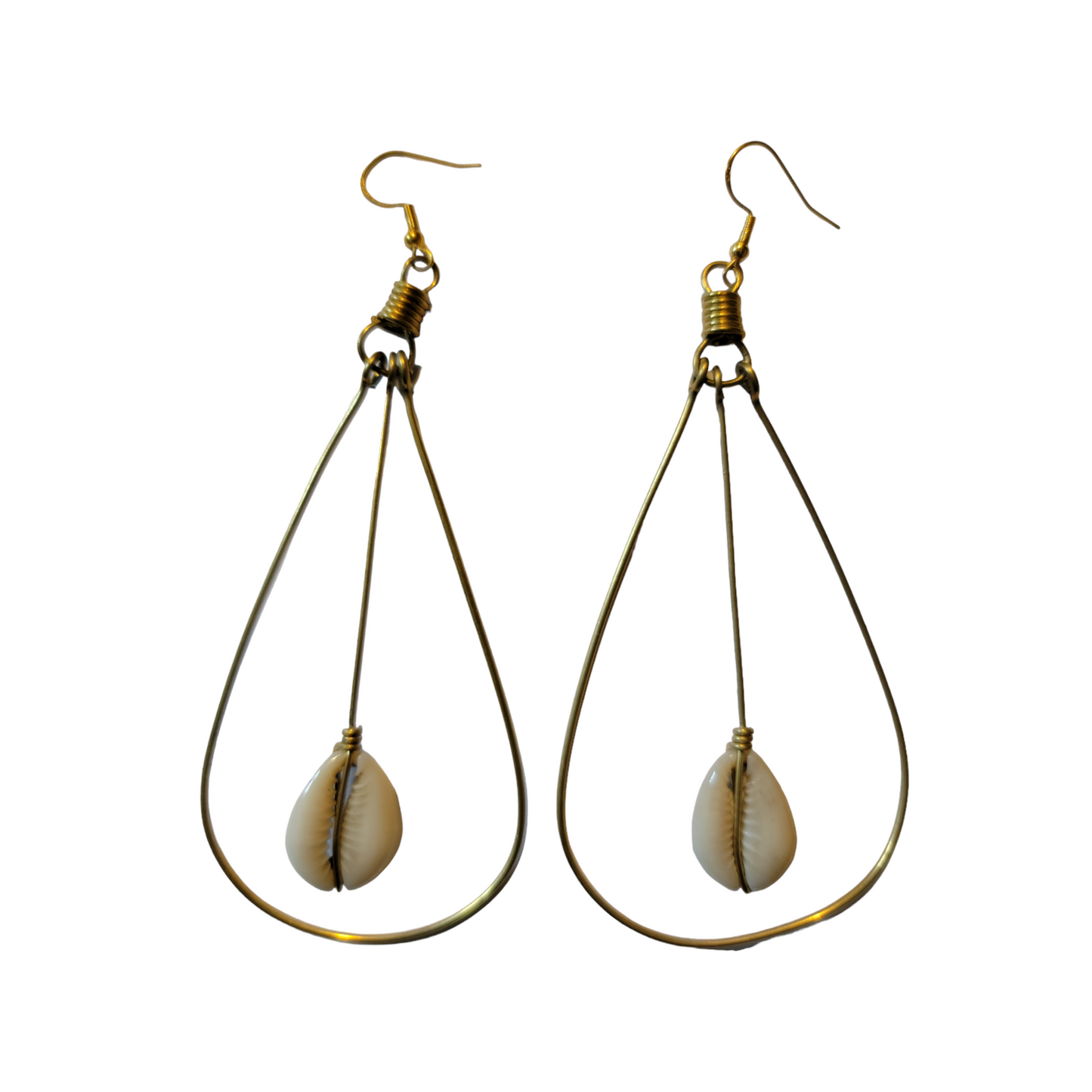 Oval Hoops with 1 Shell Earrings