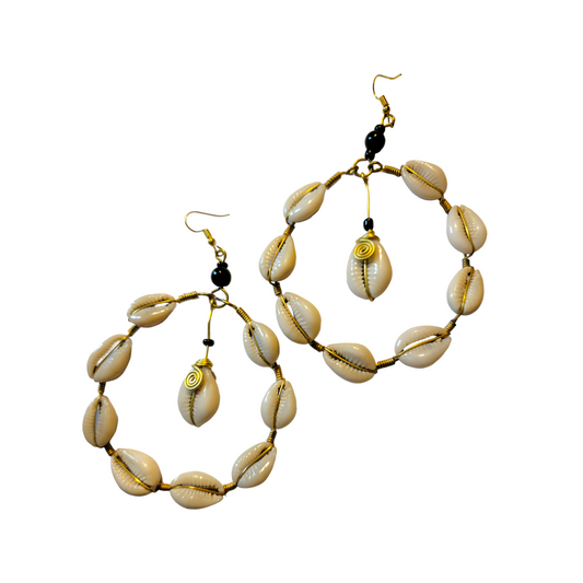 Medium Cowrie Shell Hoops