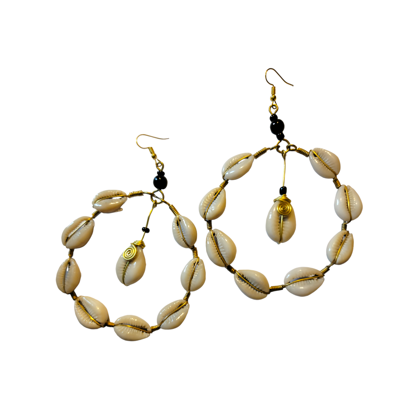 Big Cowrie Shell Hoop Earrings