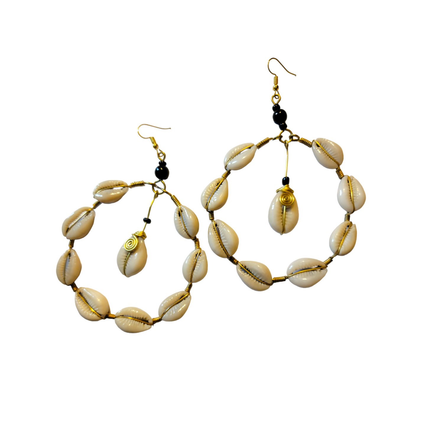 Big Cowrie Shell Hoop Earrings