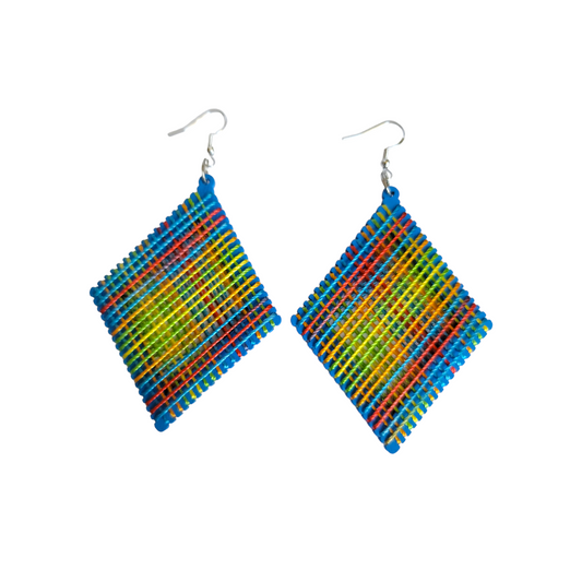 Blue Threaded Earrings