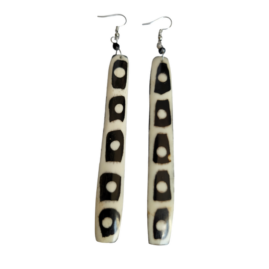 Long Square Dots Earrings