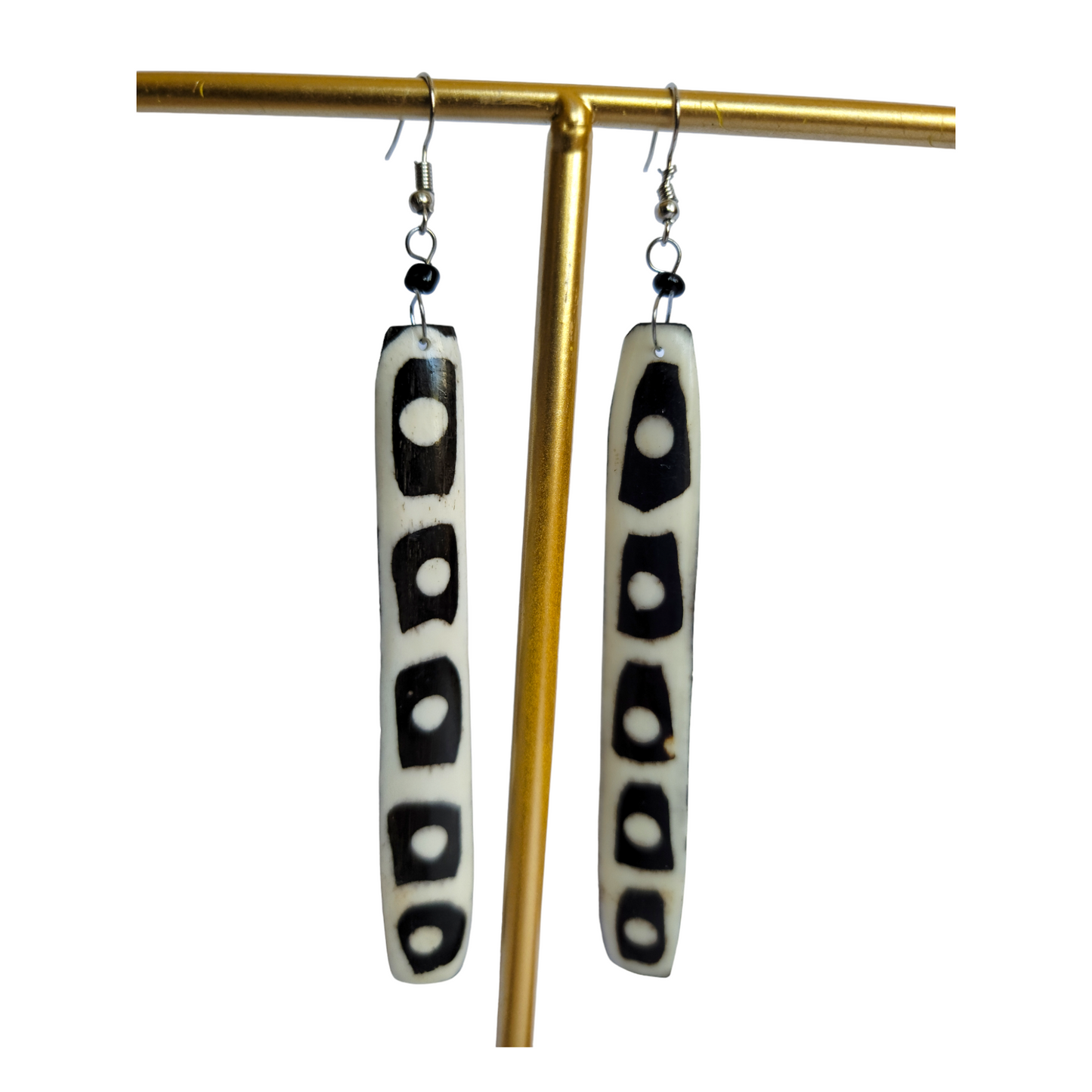 Long Square Dots Earrings