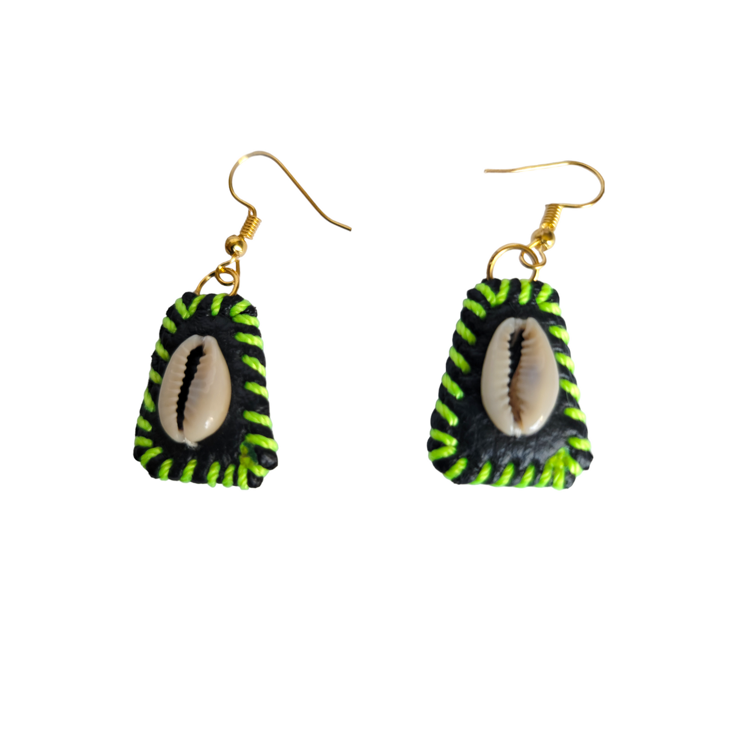 Green XSmall Leather Earrings
