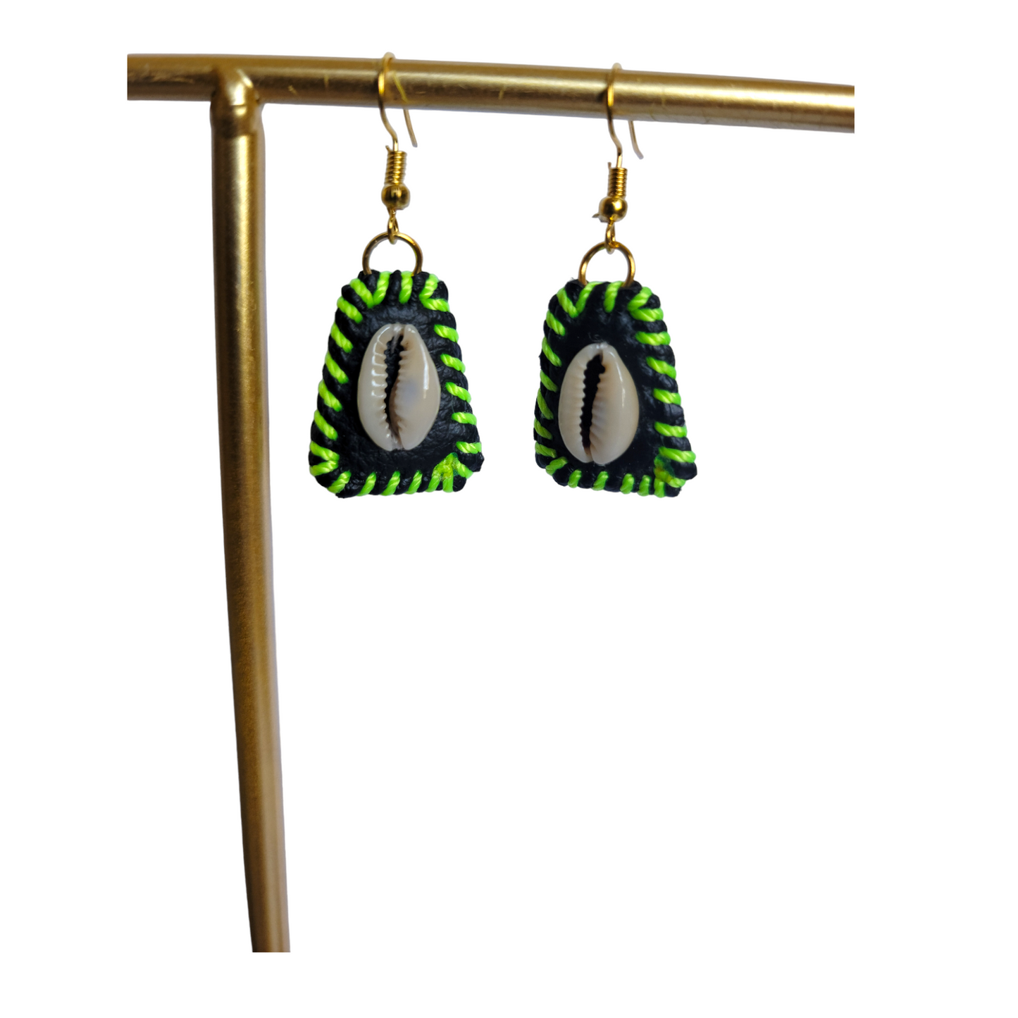 Green XSmall Leather Earrings