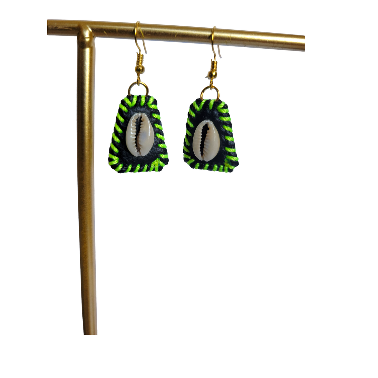 Green XSmall Leather Earrings