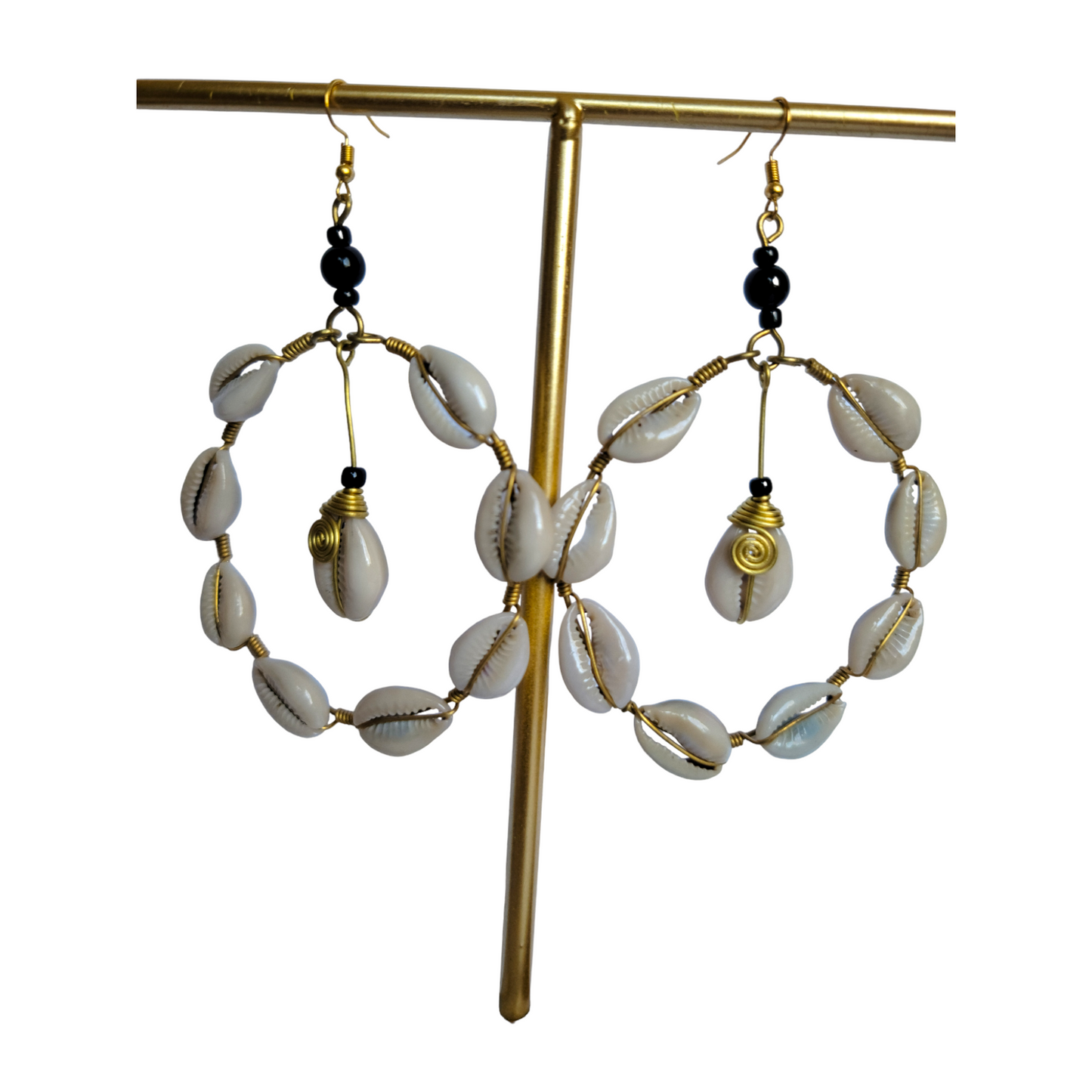 Big Cowrie Shell Hoop Earrings