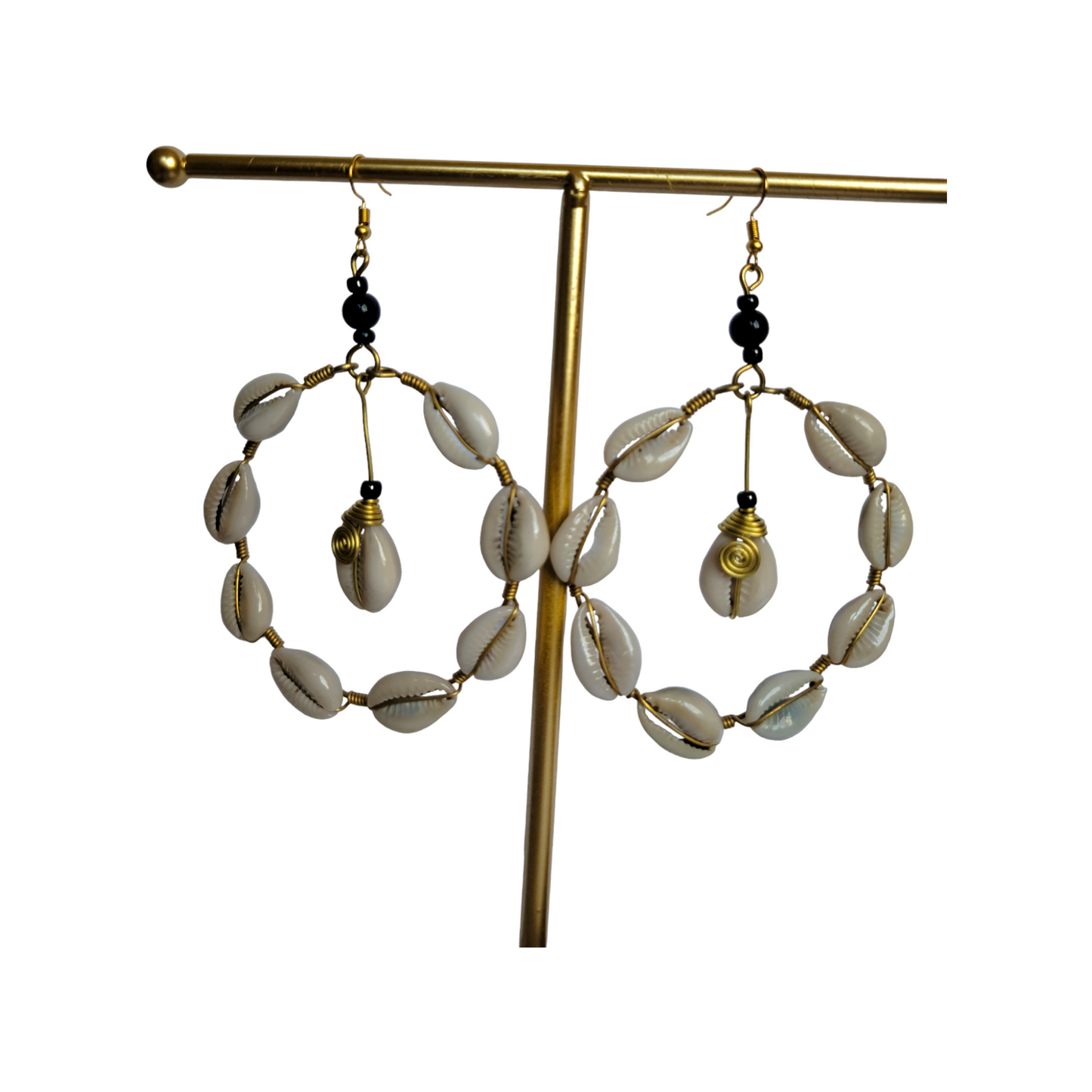 Big Cowrie Shell Hoop Earrings