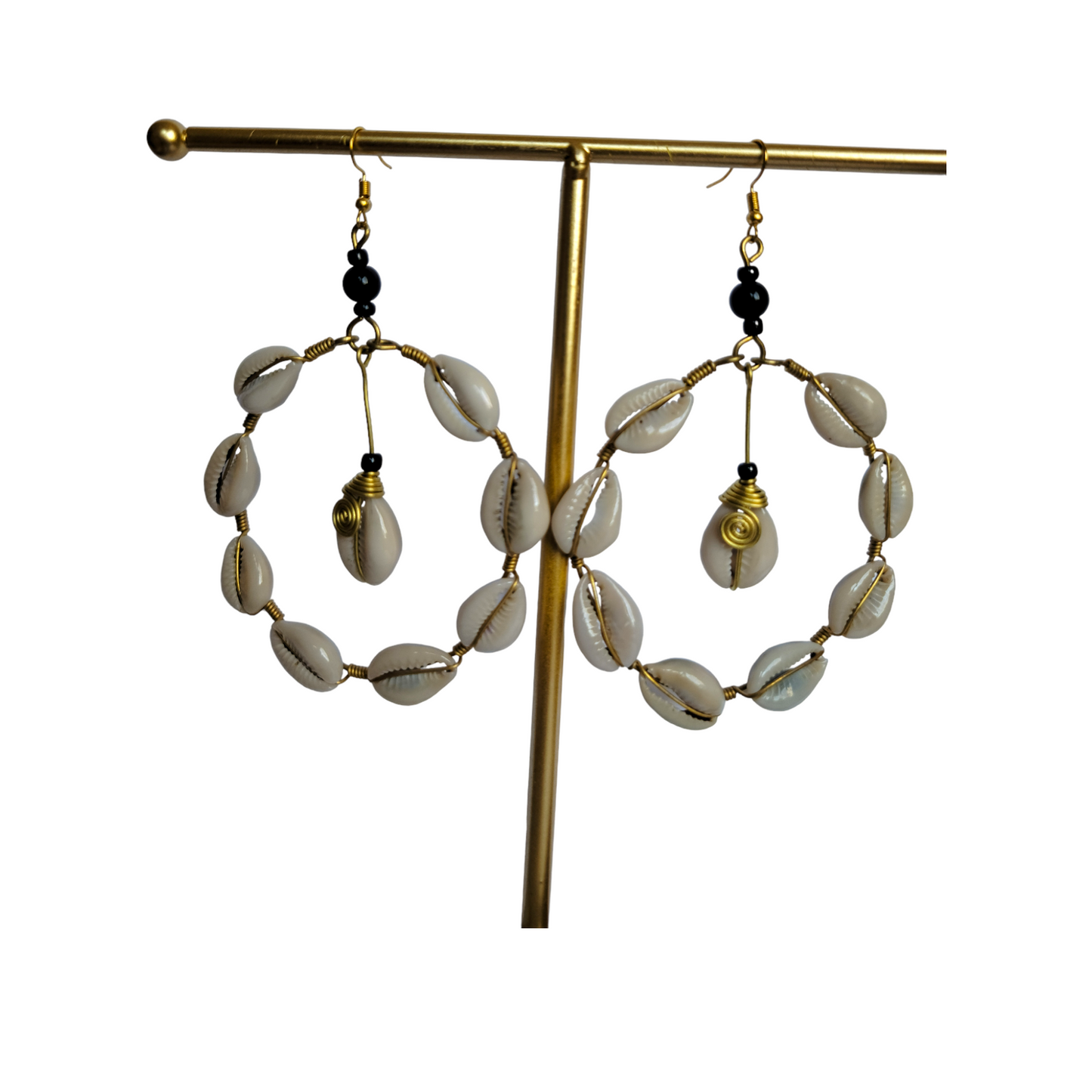 Big Cowrie Shell Hoop Earrings