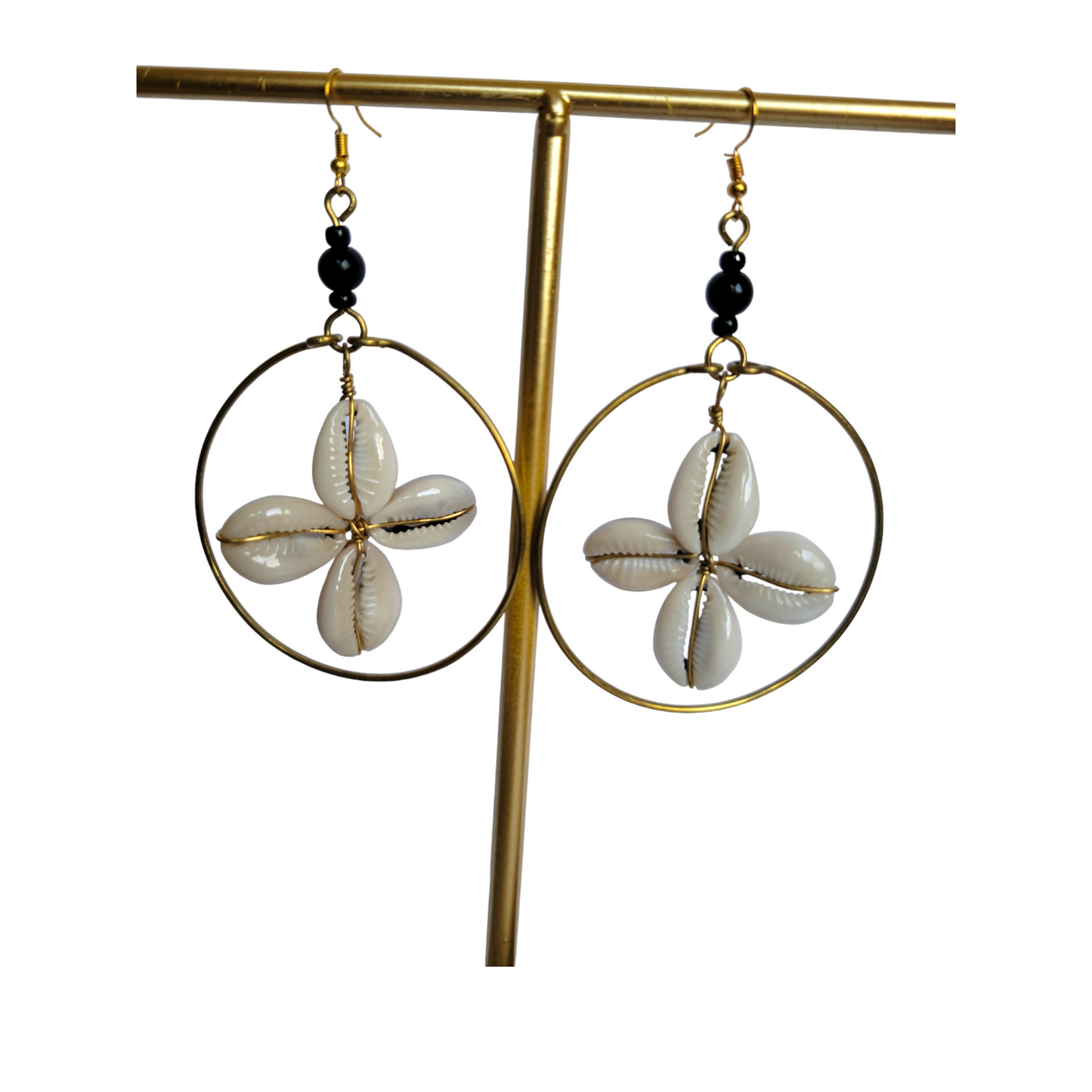 Cowrie Star  Hoop Earrings
