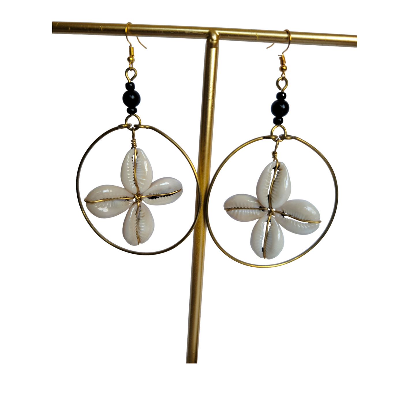 Cowrie Star  Hoop Earrings