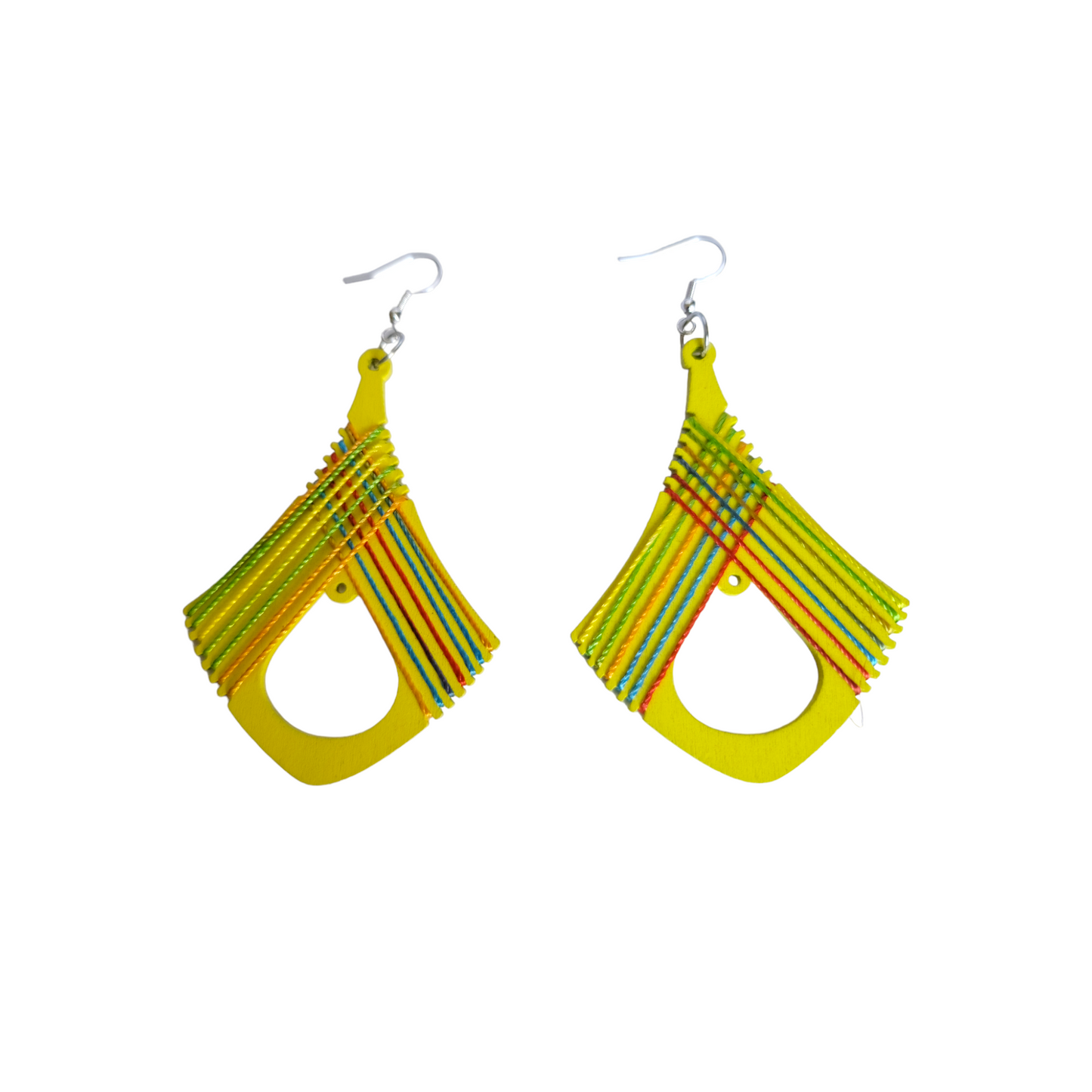 Yellow Bell Threaded Earrings