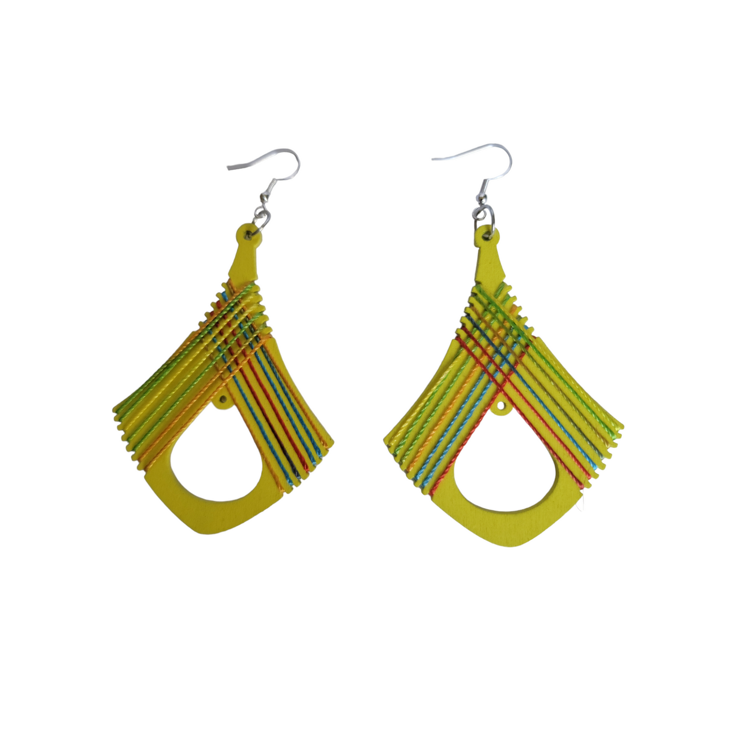 Yellow Bell Threaded Earrings