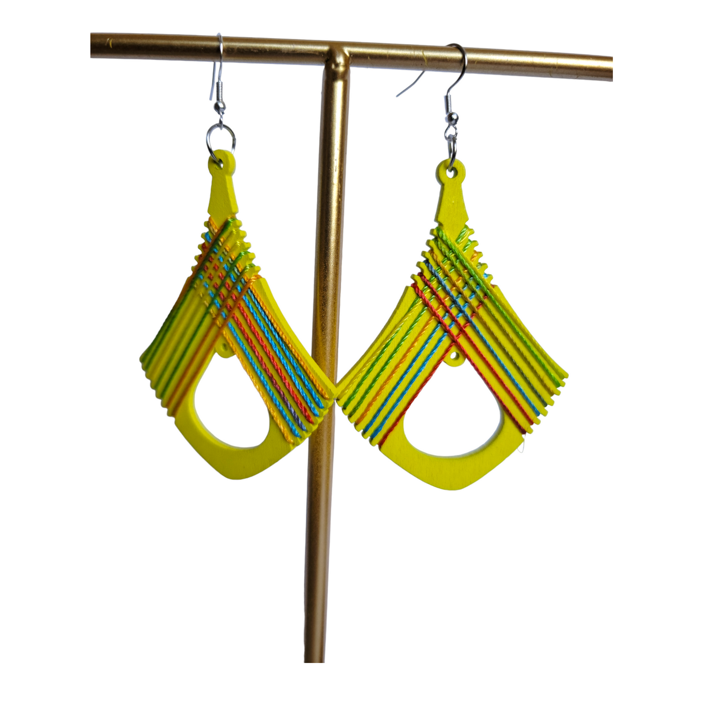 Yellow Bell Threaded Earrings