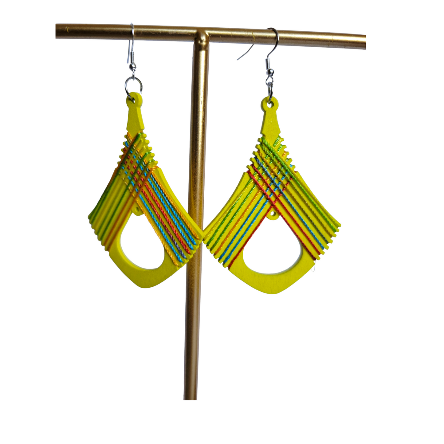 Yellow Bell Threaded Earrings