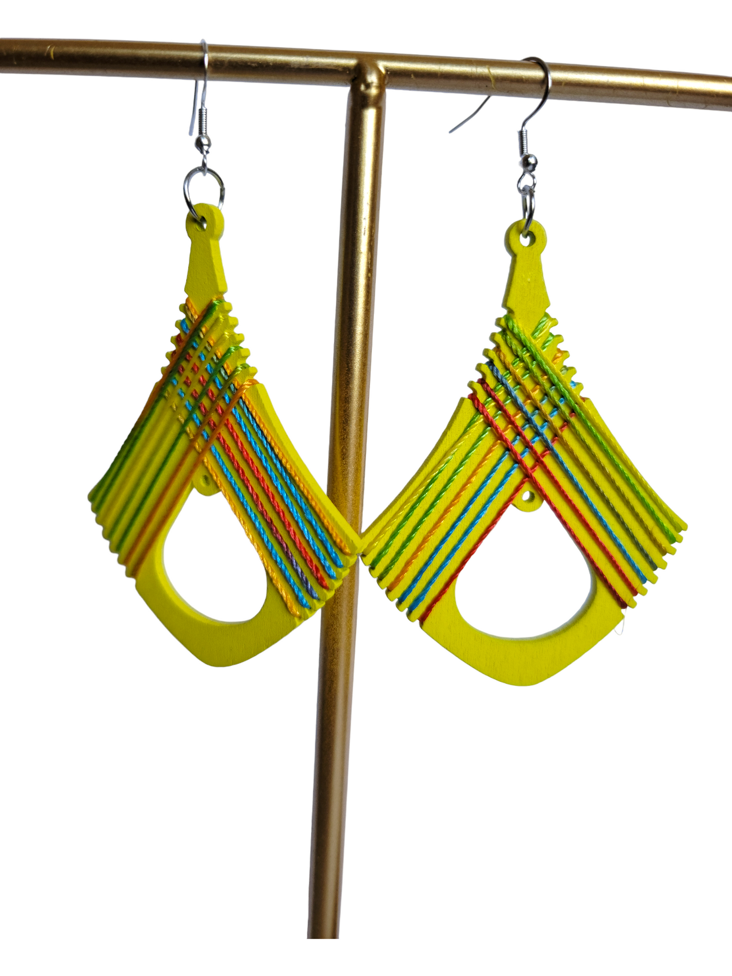 Yellow Bell Threaded Earrings