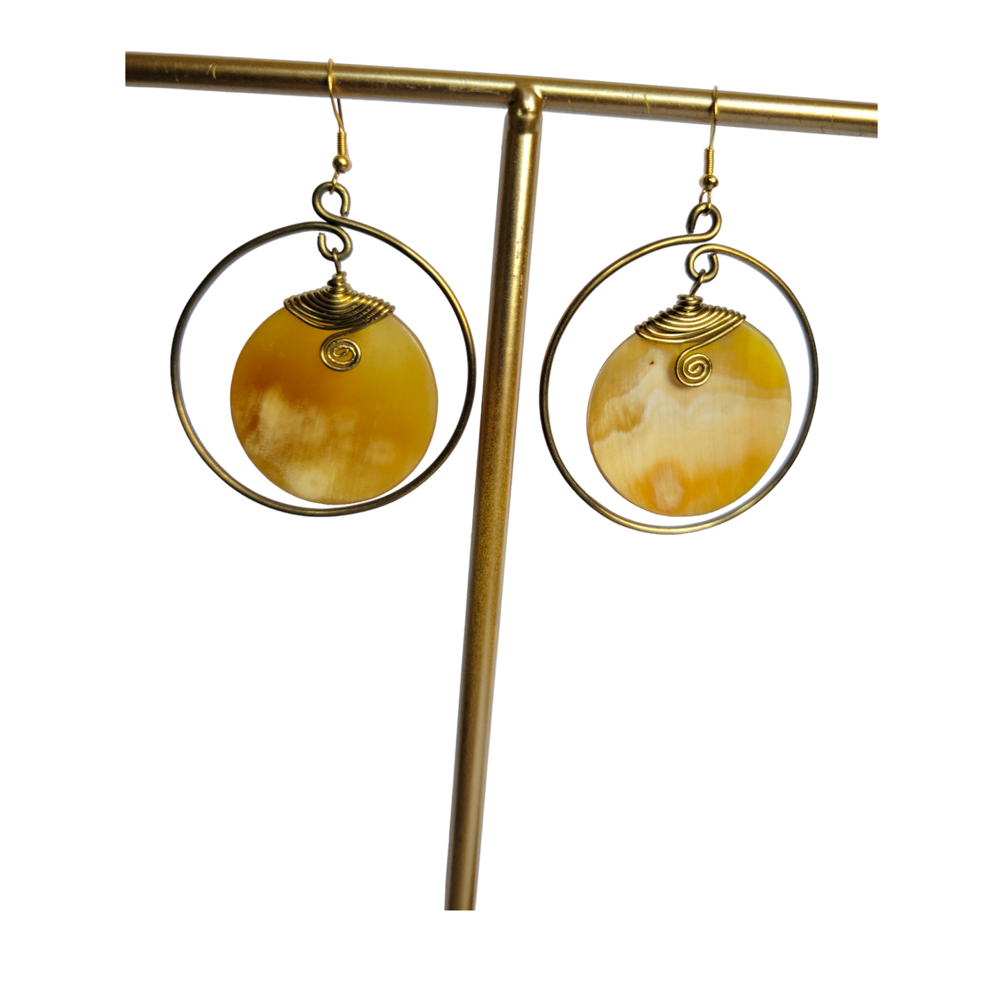 Horn & Brass Hoop Earrings