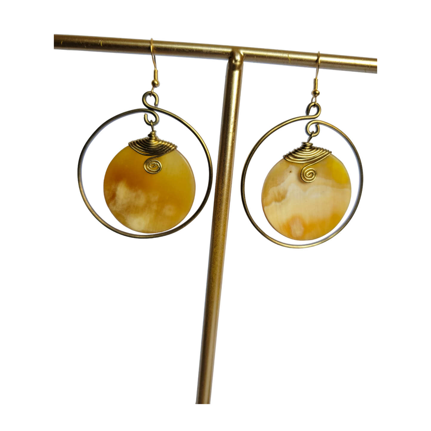 Horn & Brass Hoop Earrings