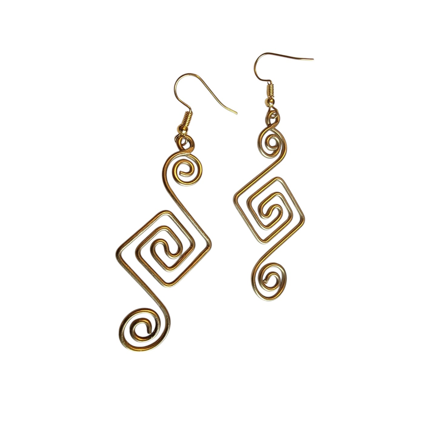 Brass Coil Design Earrings