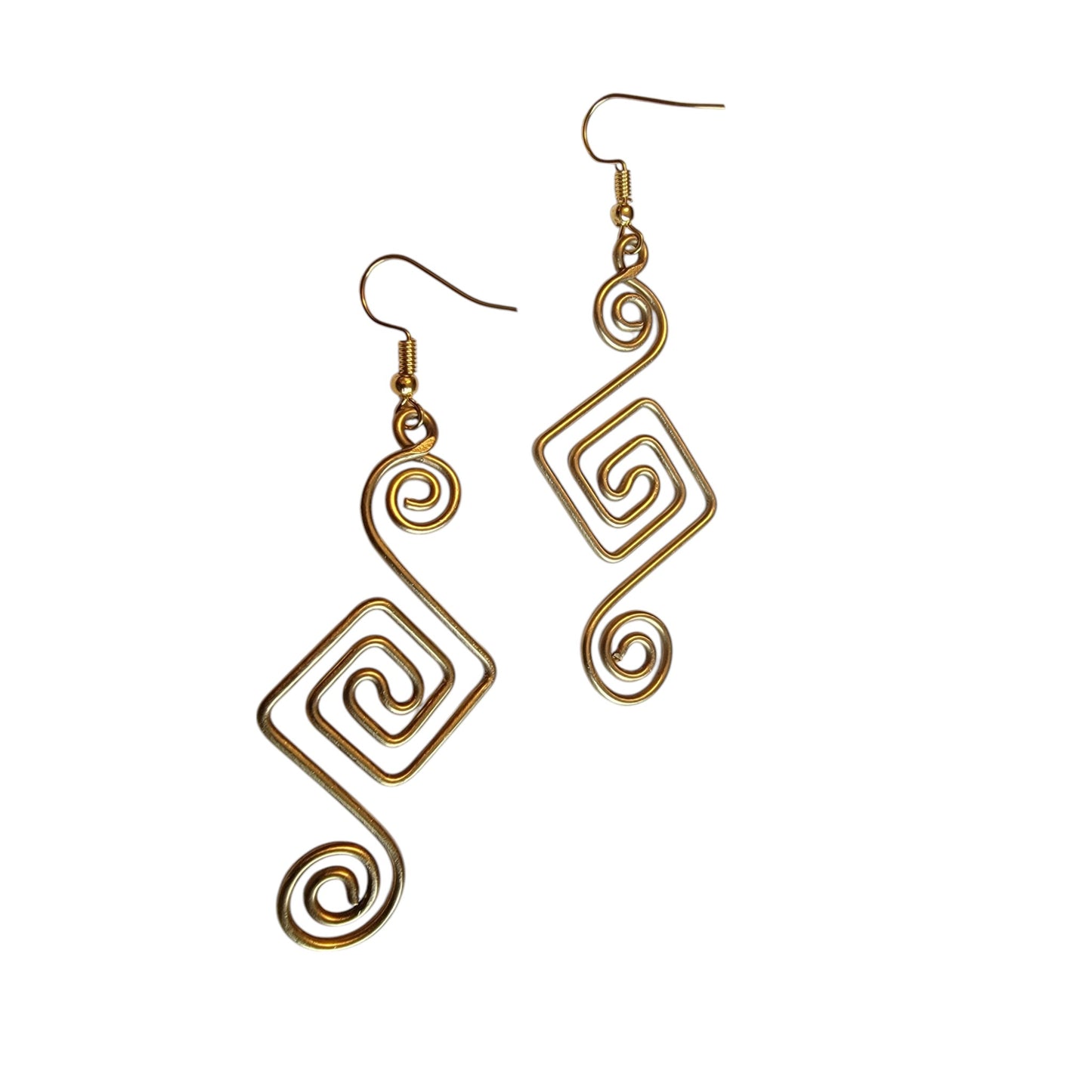 Brass Coil Design Earrings