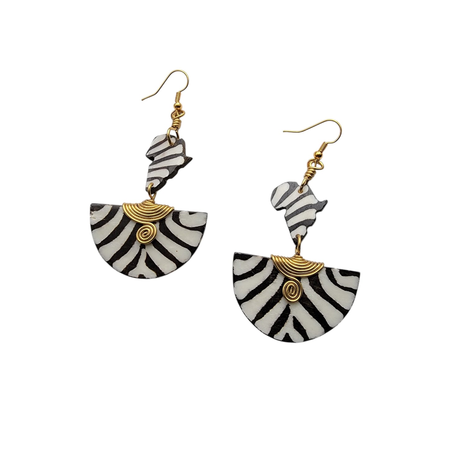 Zebra Little Africa on Half Moon Earrings