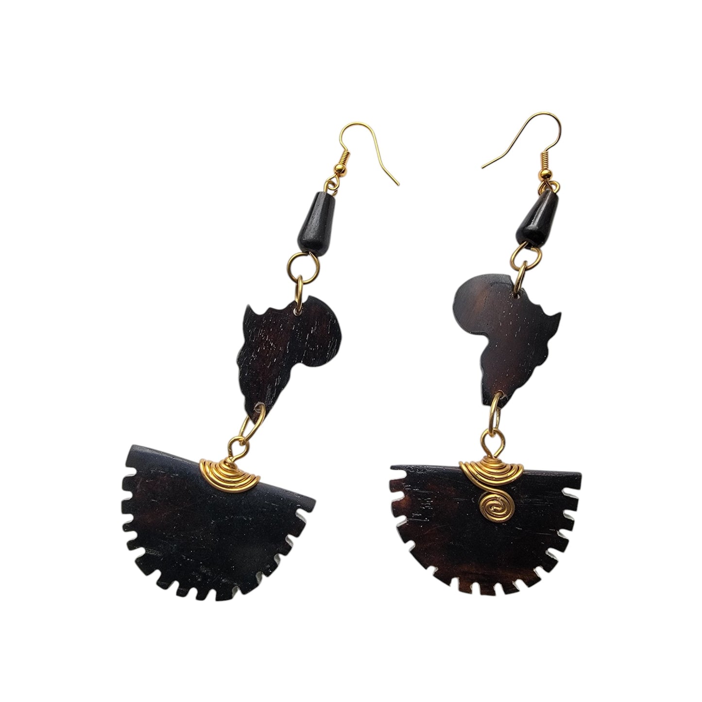 Little Africa on Decorated Half Moon Earrings