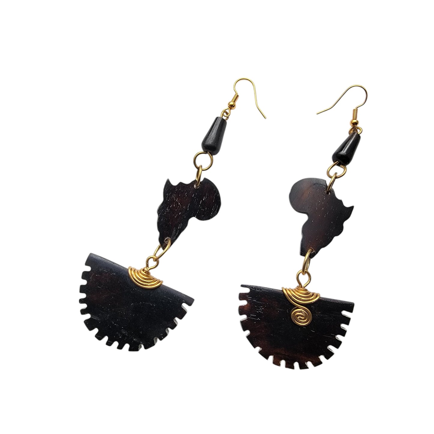 Little Africa on Decorated Half Moon Earrings