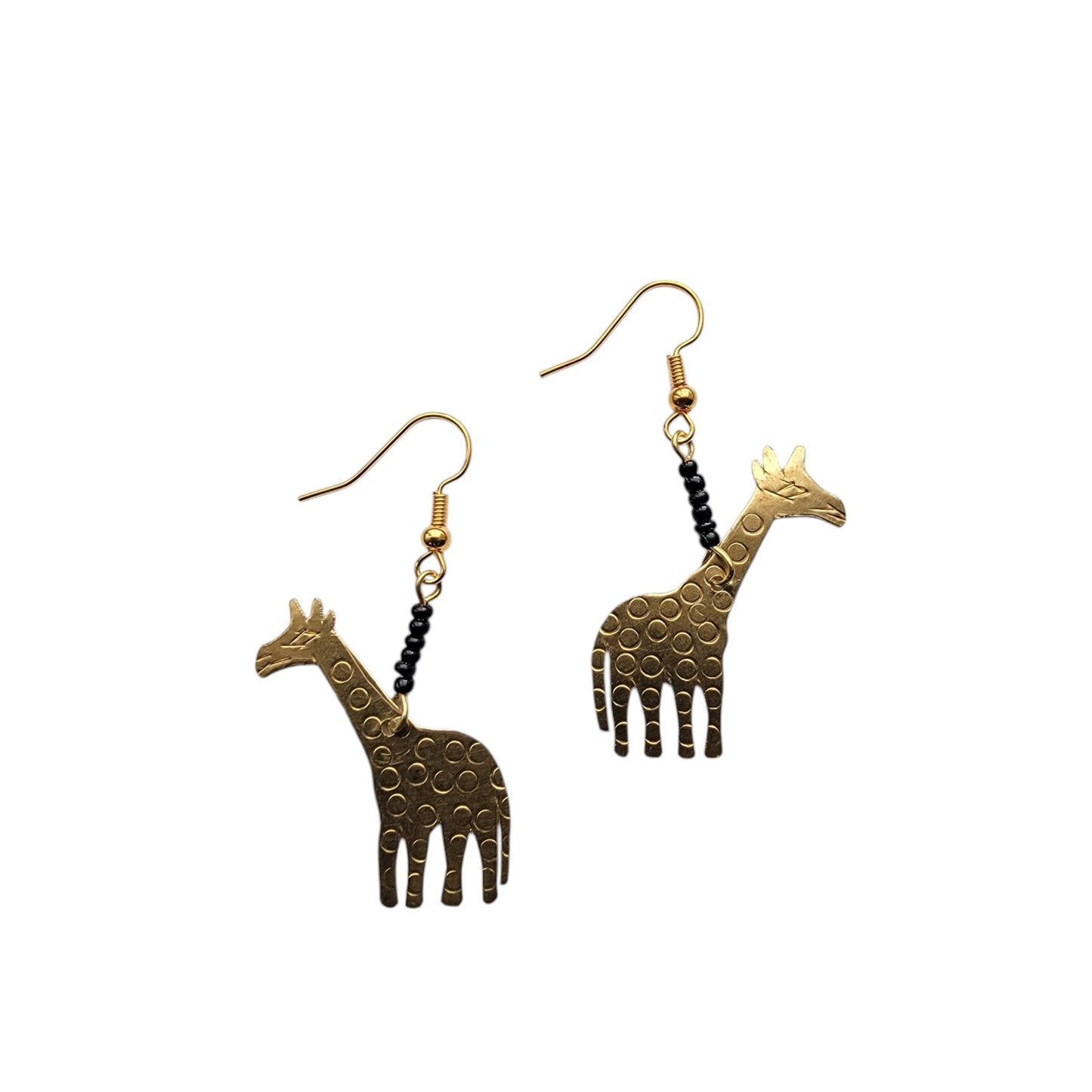Brass Giraffe Earrings