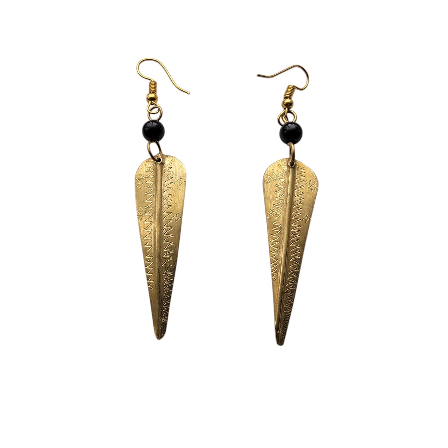 Brass Leaf Earrings