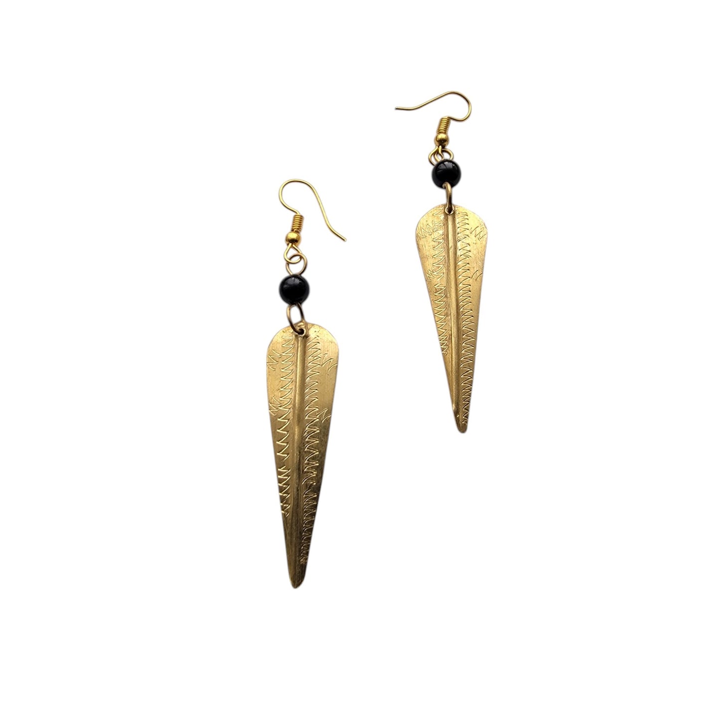 Brass Leaf Earrings