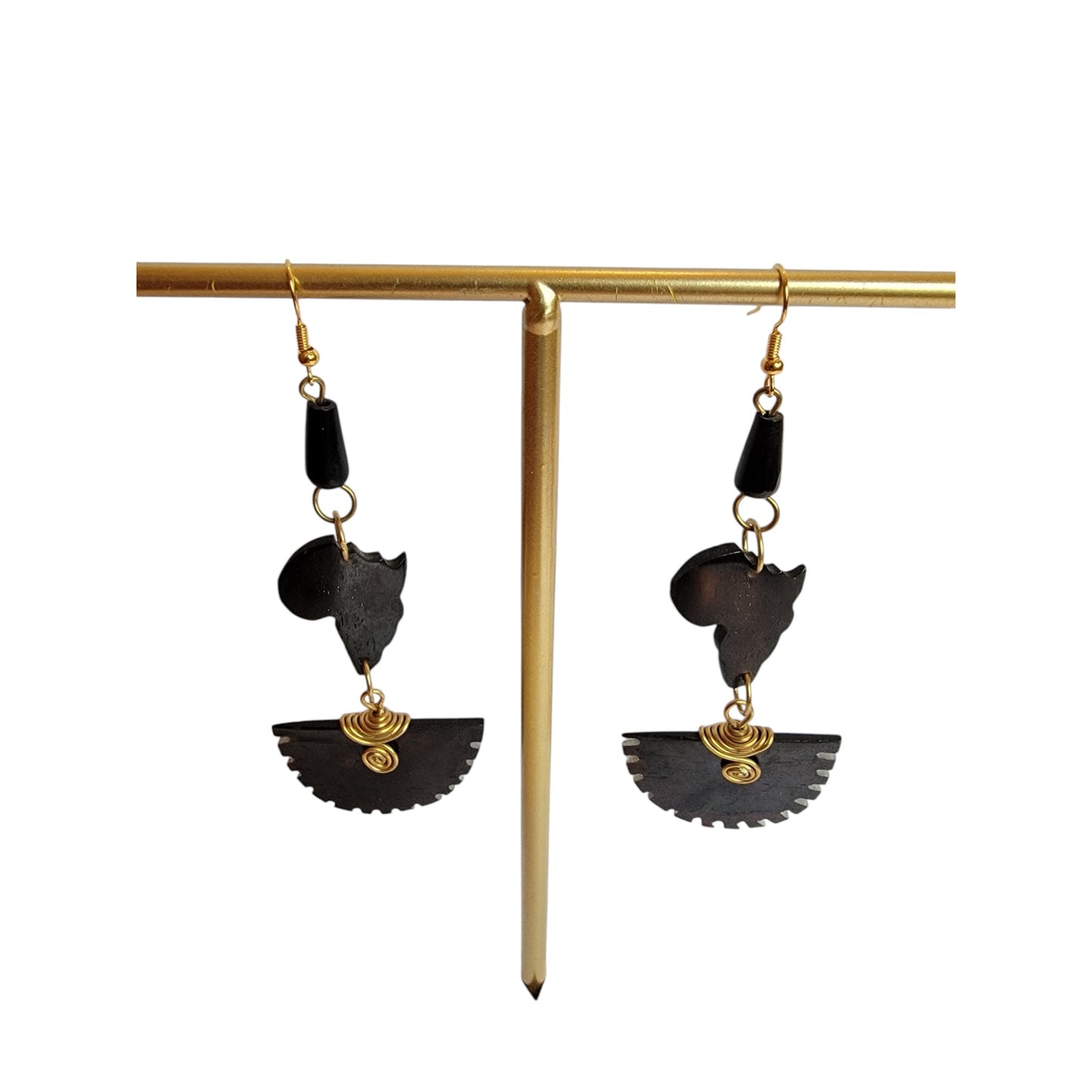 Little Africa on Decorated Half Moon Earrings
