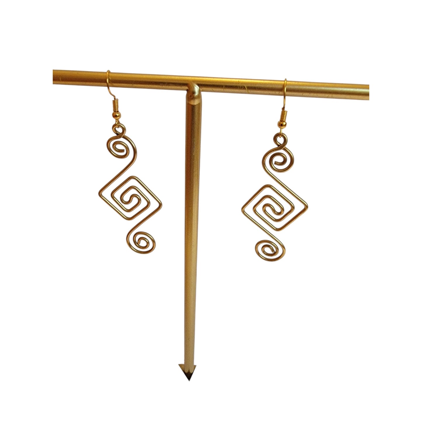 Brass Coil Design Earrings