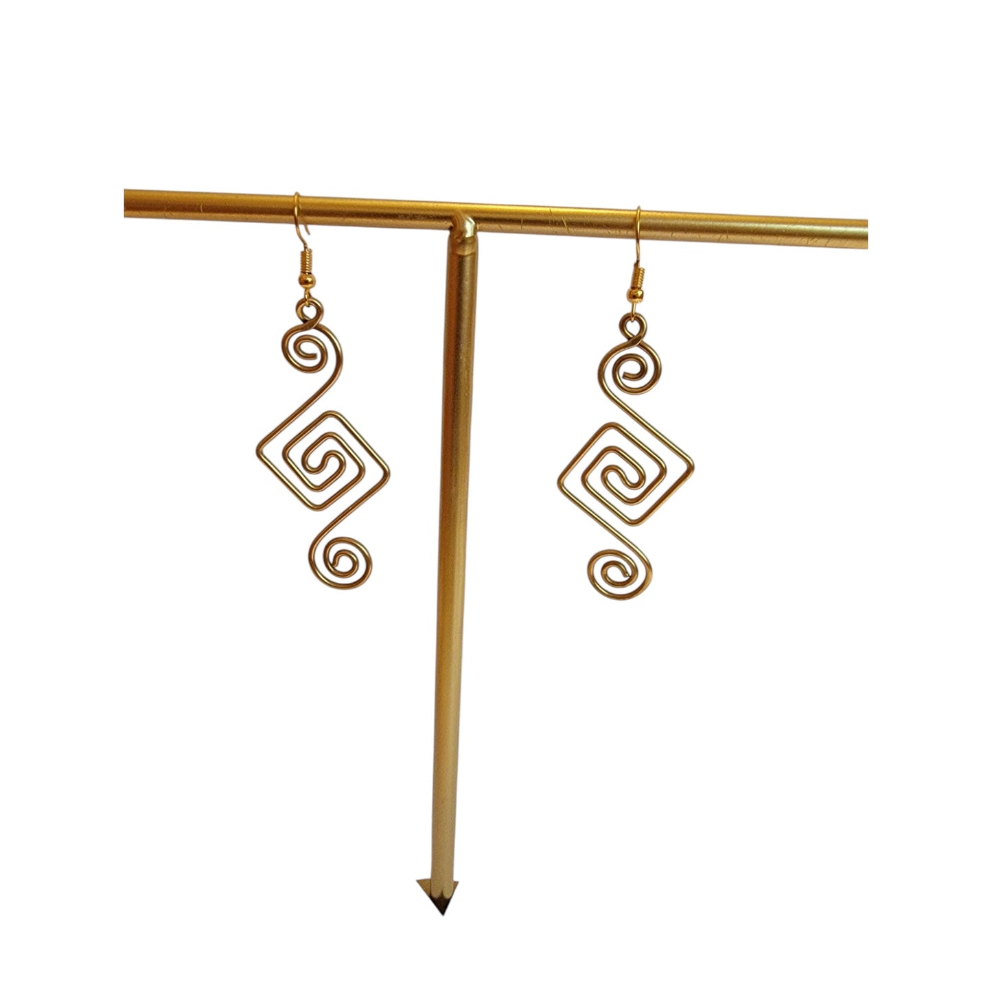Brass Coil Design Earrings