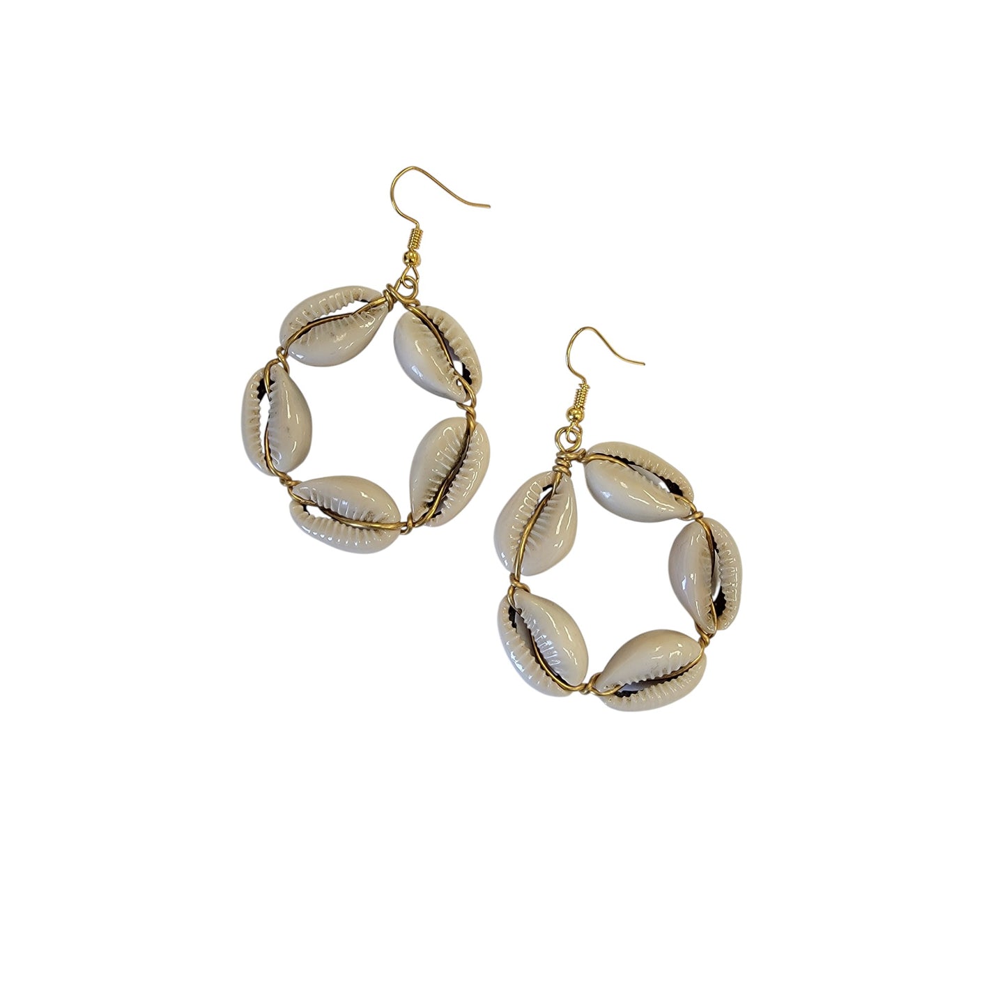 Small Cowrie Shell Hoop Earrings