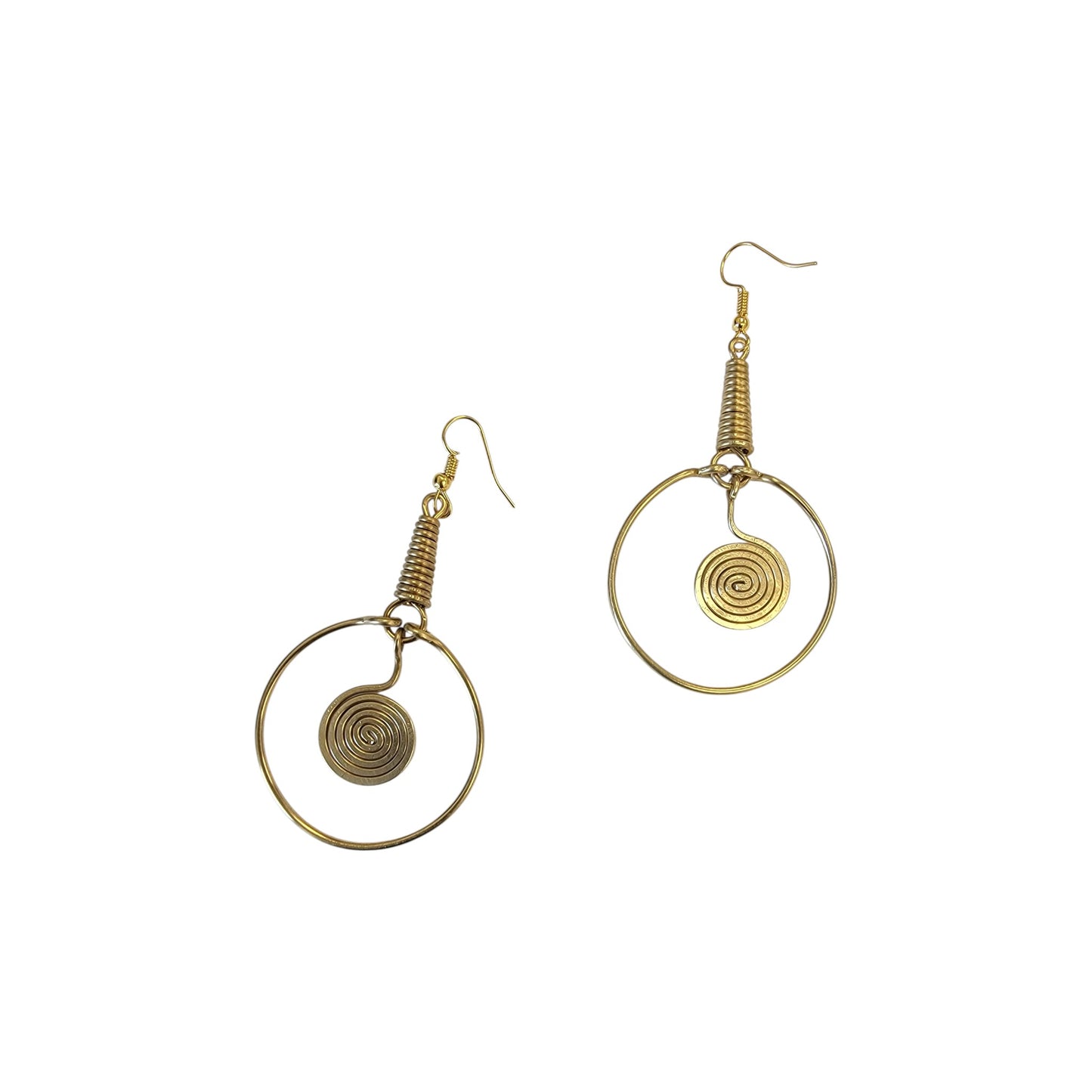 Long Neck Brass Hoops W/ Coil