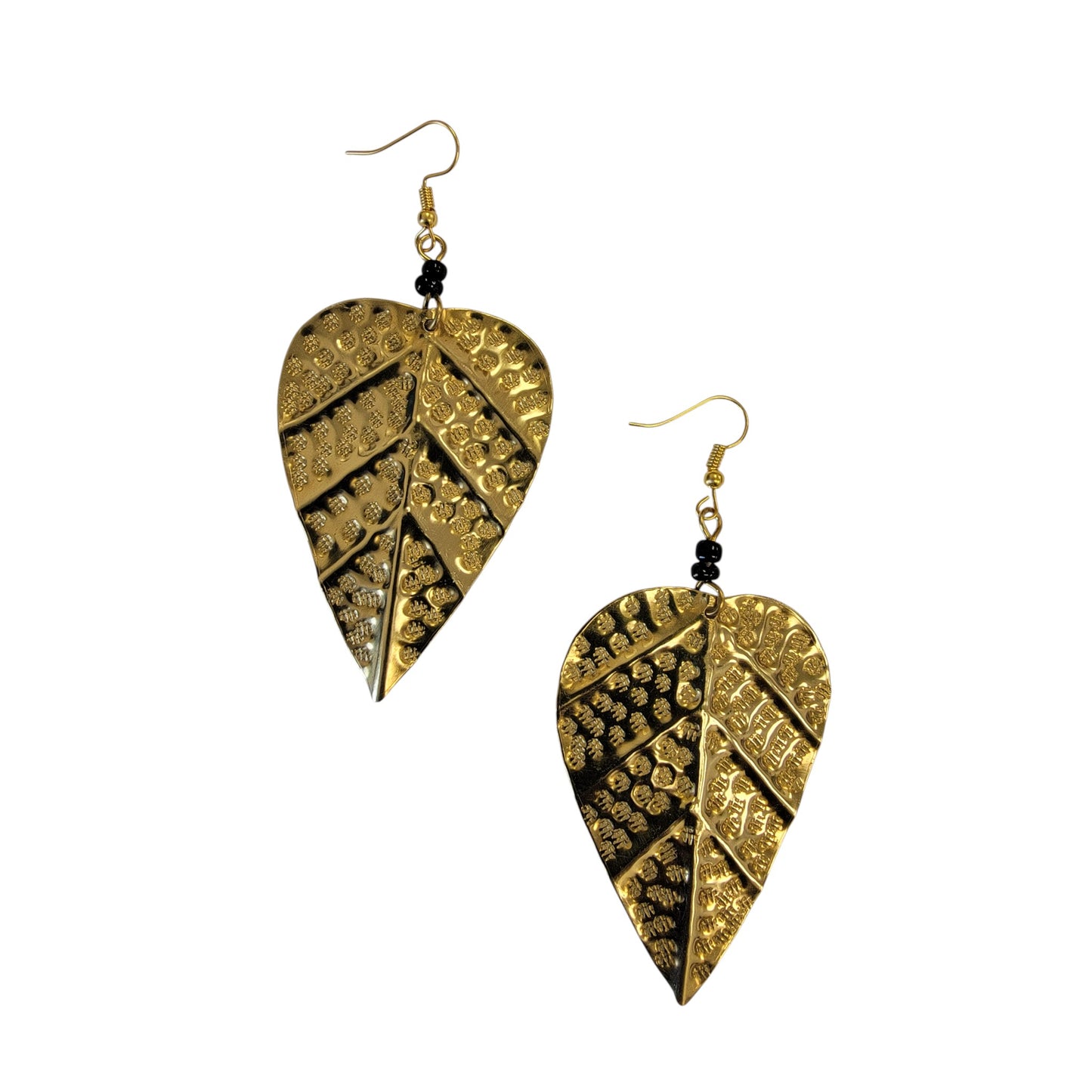 Big Brass Leaf Earrings