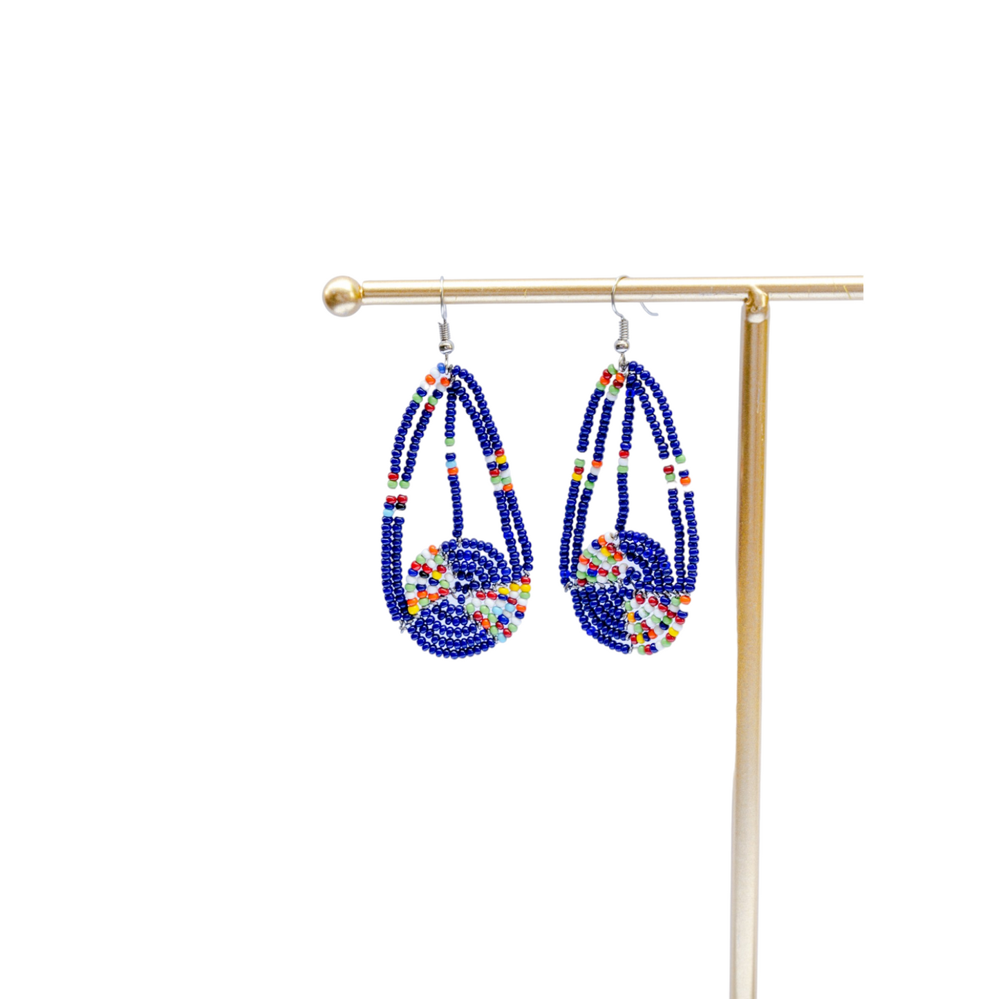 Blue Masai Beaded Earrings