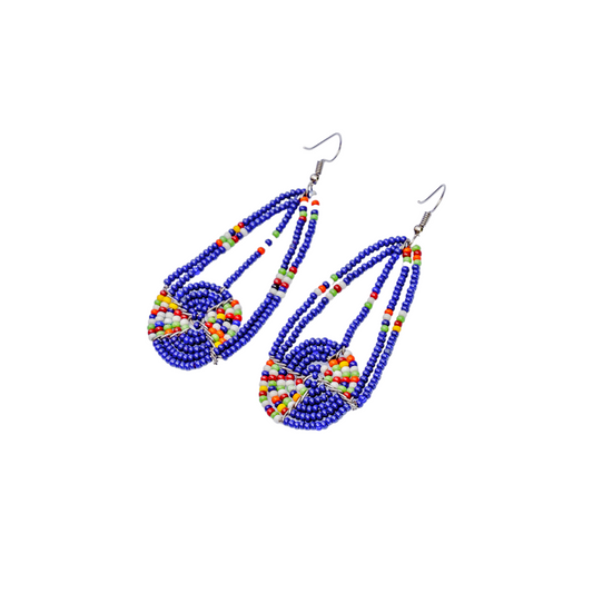 Blue Masai Beaded Earrings