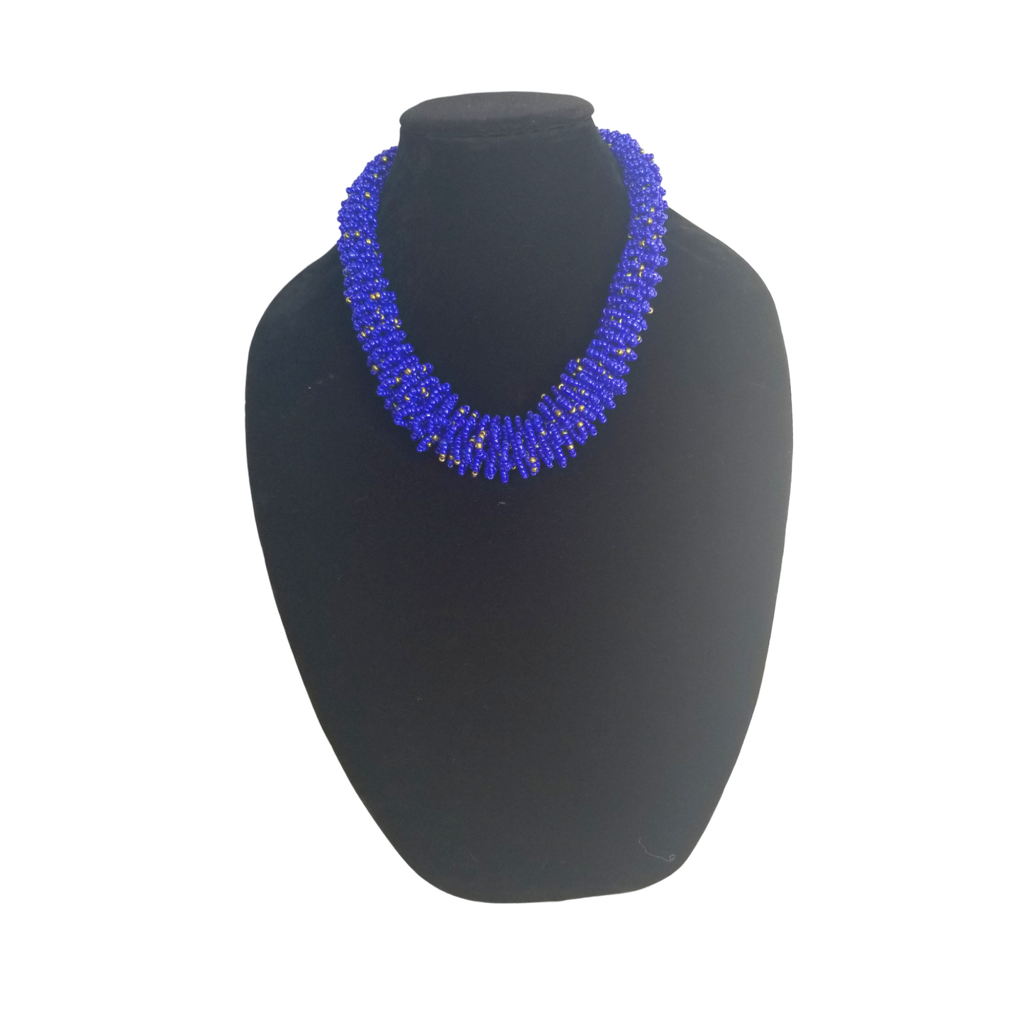 Blue & Gold Beaded necklace