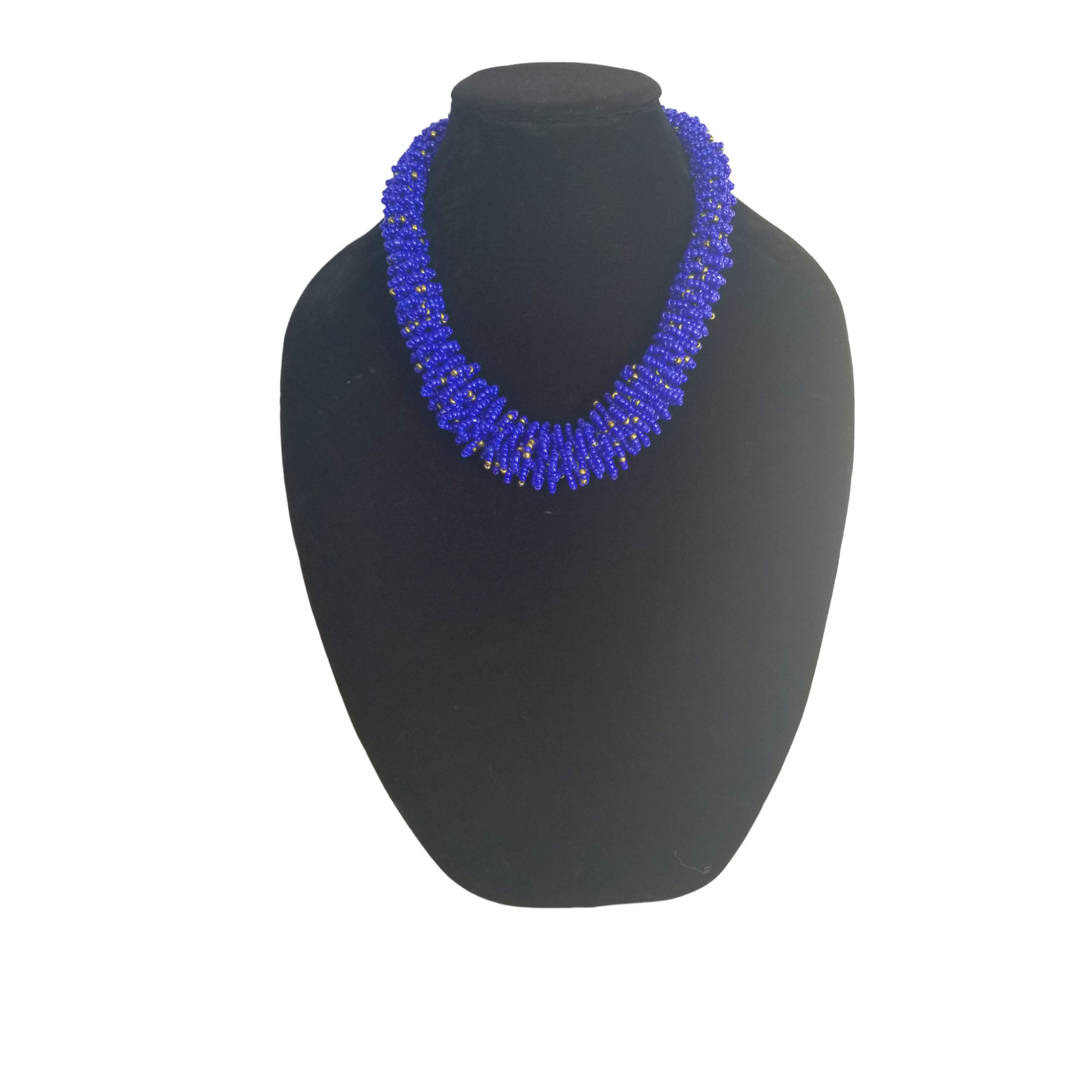 Blue & Gold Beaded necklace