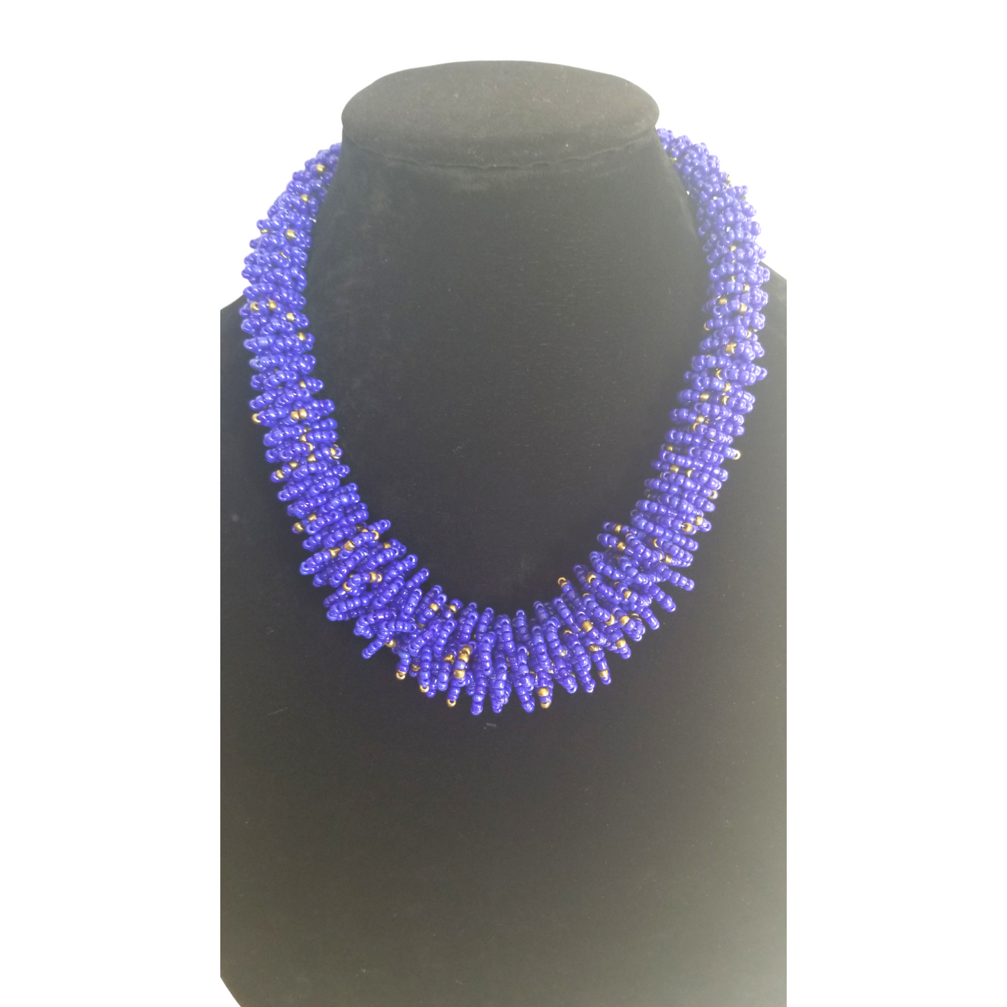 Blue & Gold Beaded necklace