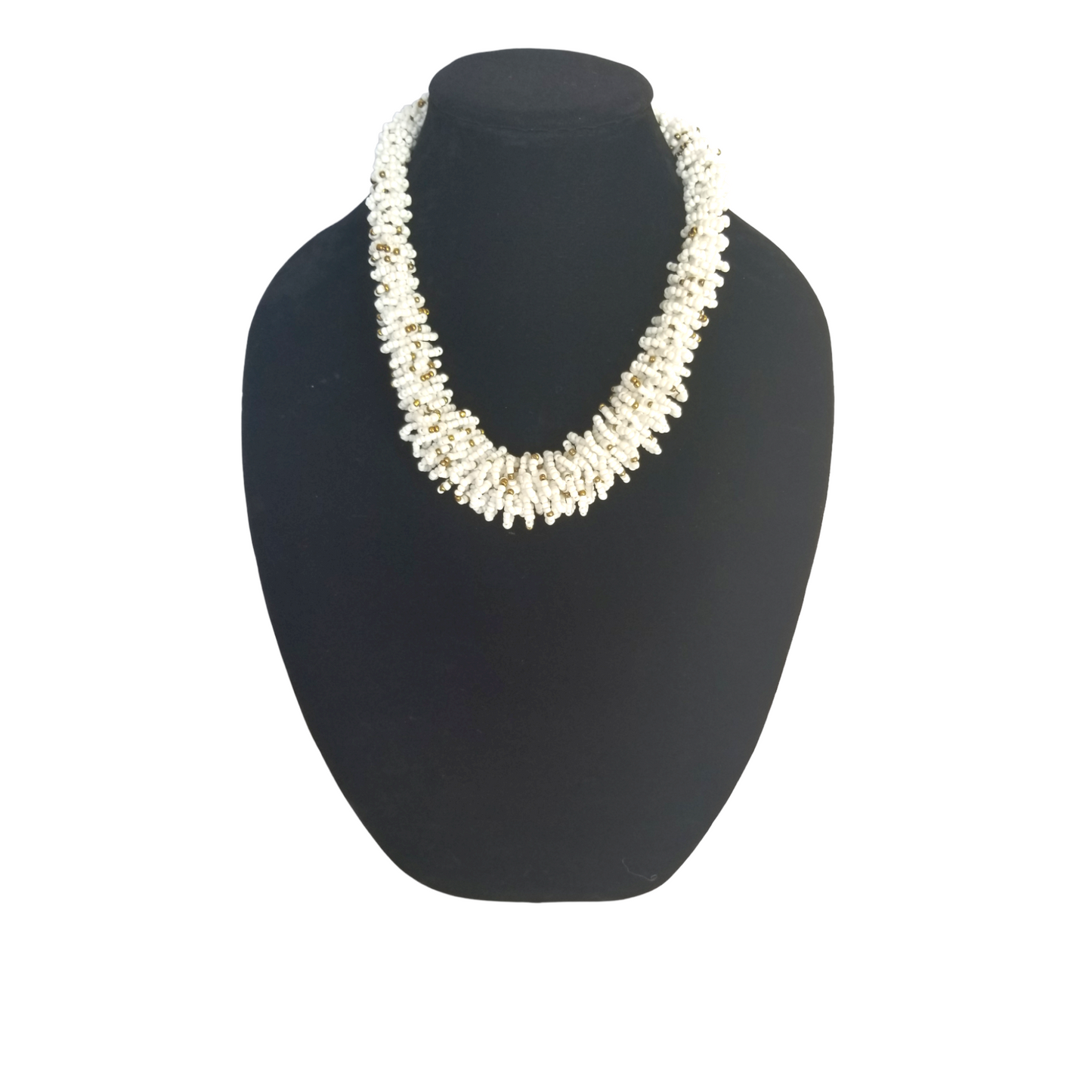 White & Gold Beaded necklace