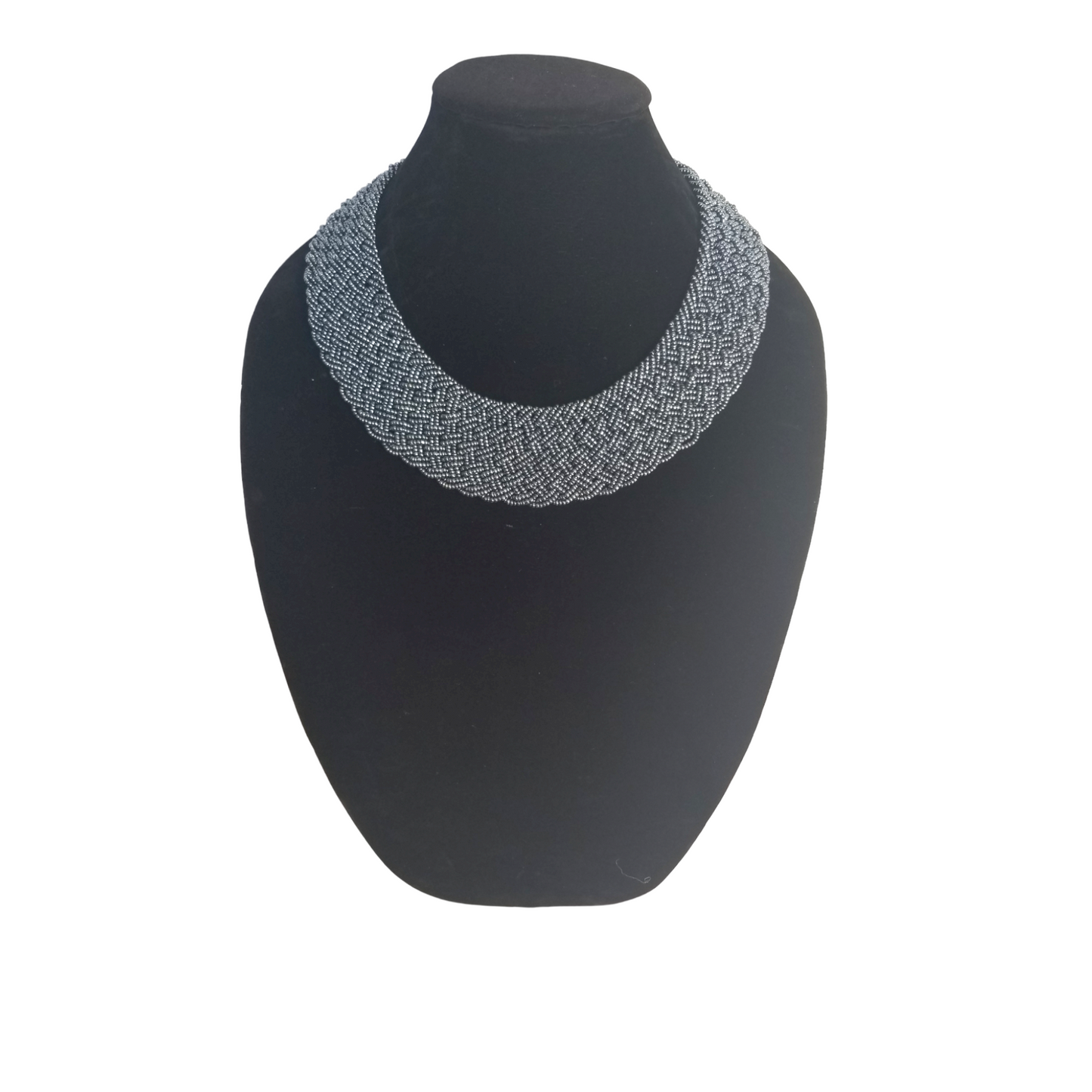 Interwoven Platinum Beaded Necklace