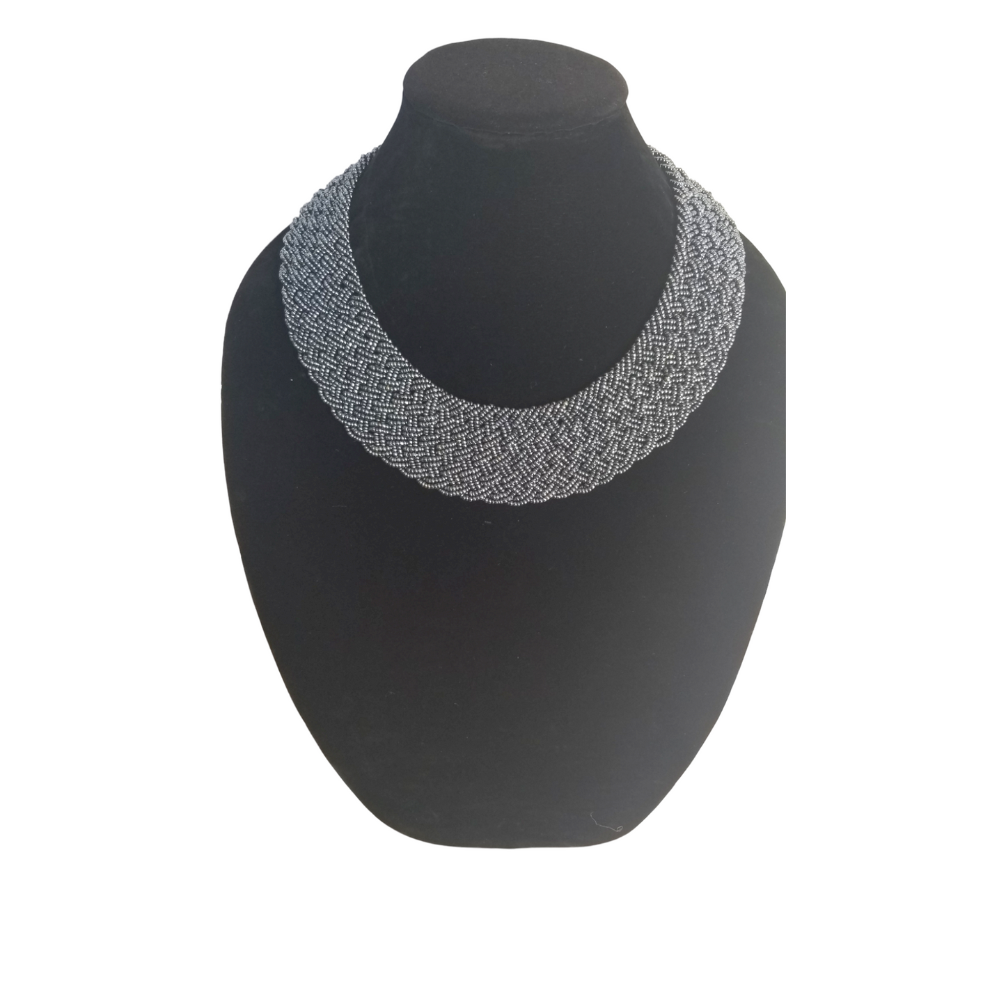 Interwoven Platinum Beaded Necklace
