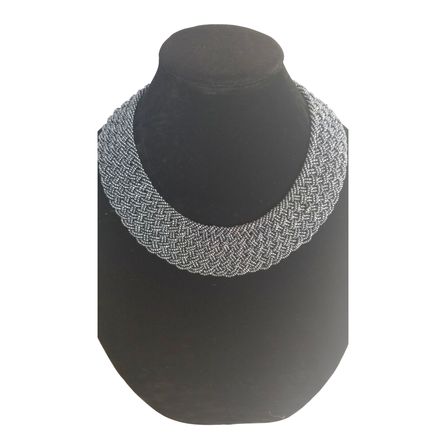Interwoven Platinum Beaded Necklace
