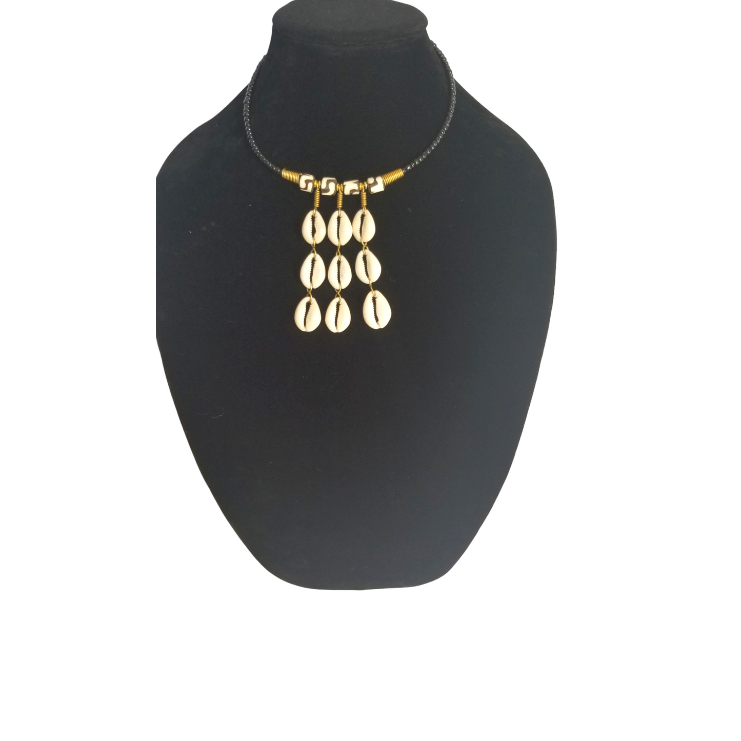 3 Cowrie Strands & Bone Necklace