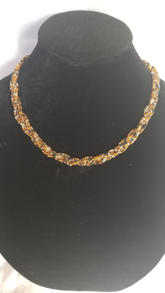 Light Earth Colors Braided Necklace