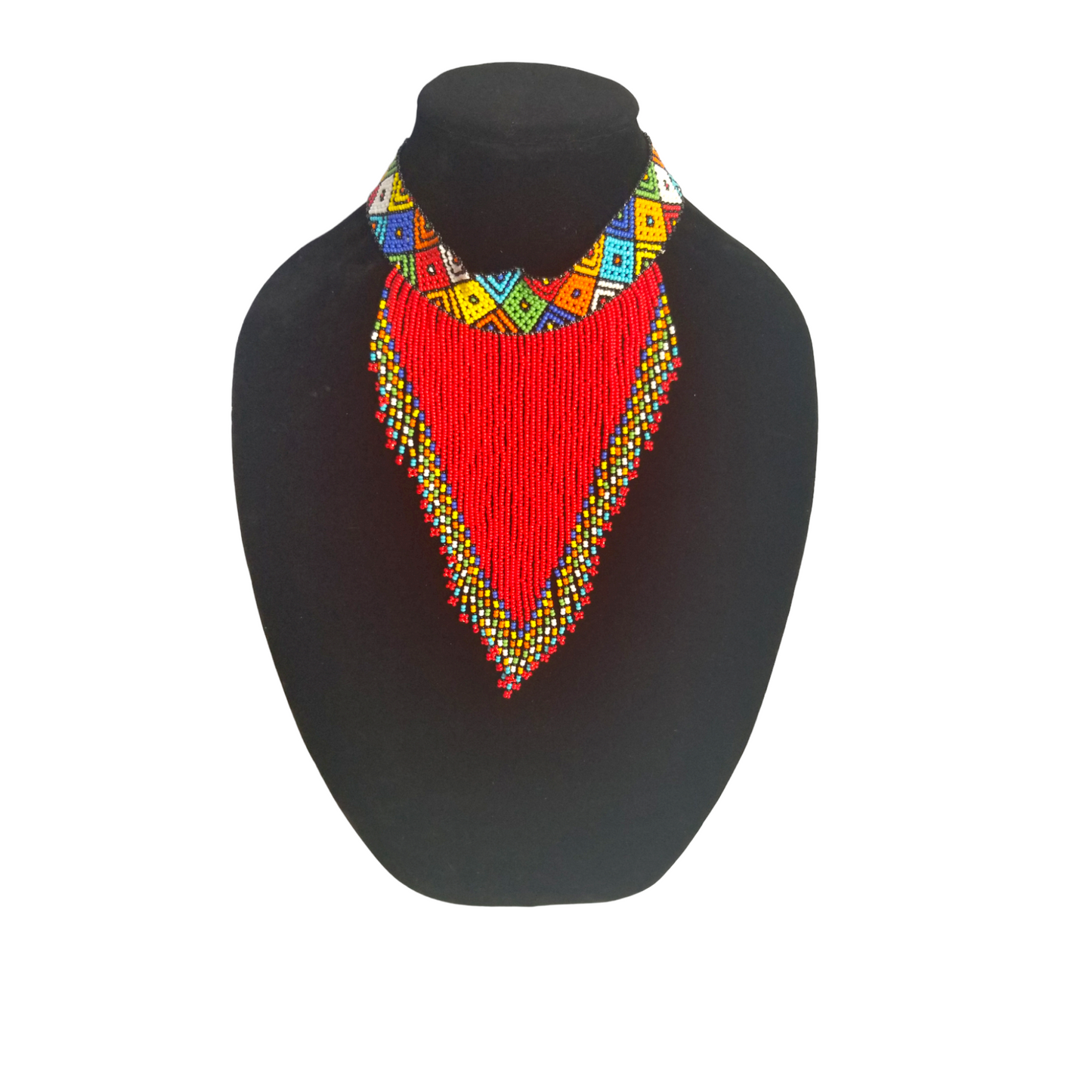 Multi-colored Choker With Red Strands