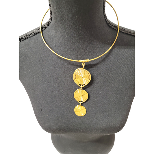 3 Coiled Circles Necklace